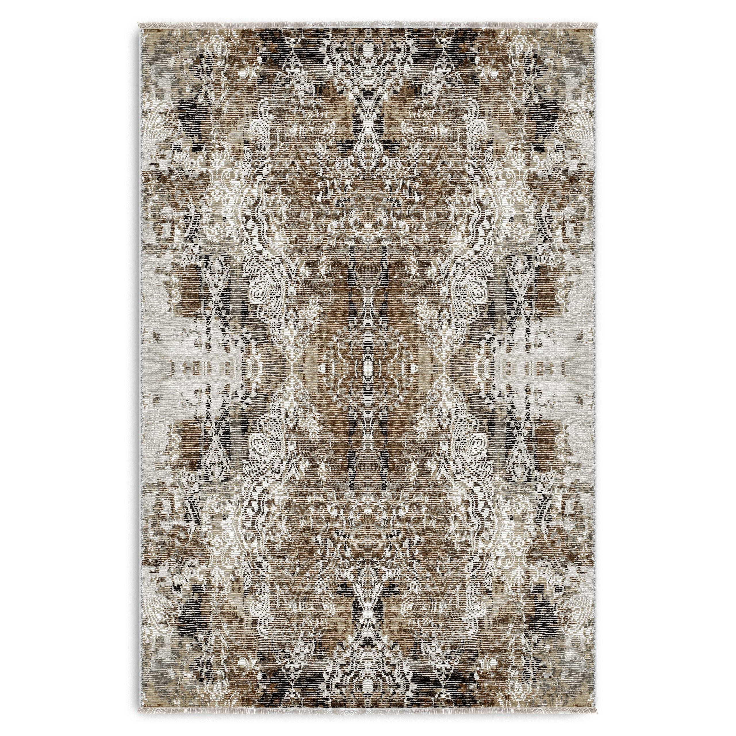 RW7132 washable chenille area rug viewed from above