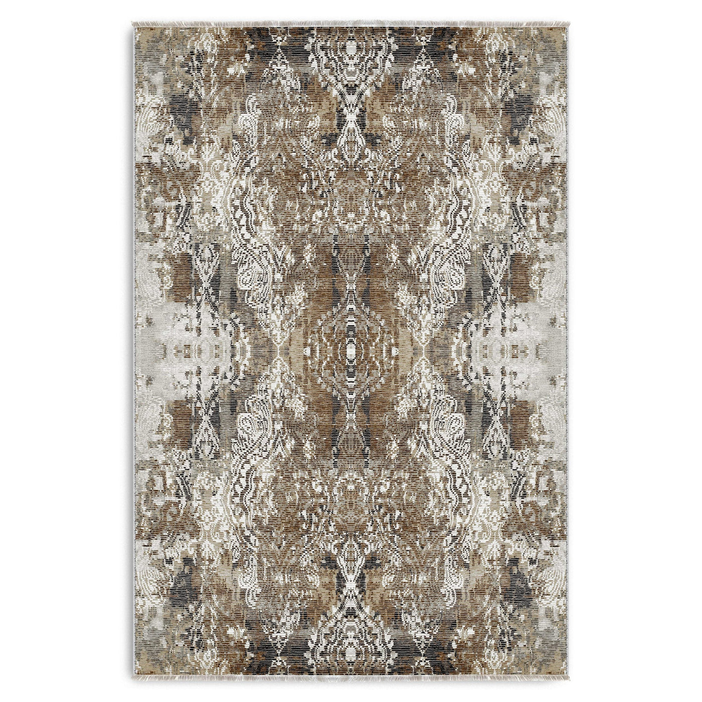 RW7132 washable chenille area rug viewed from above