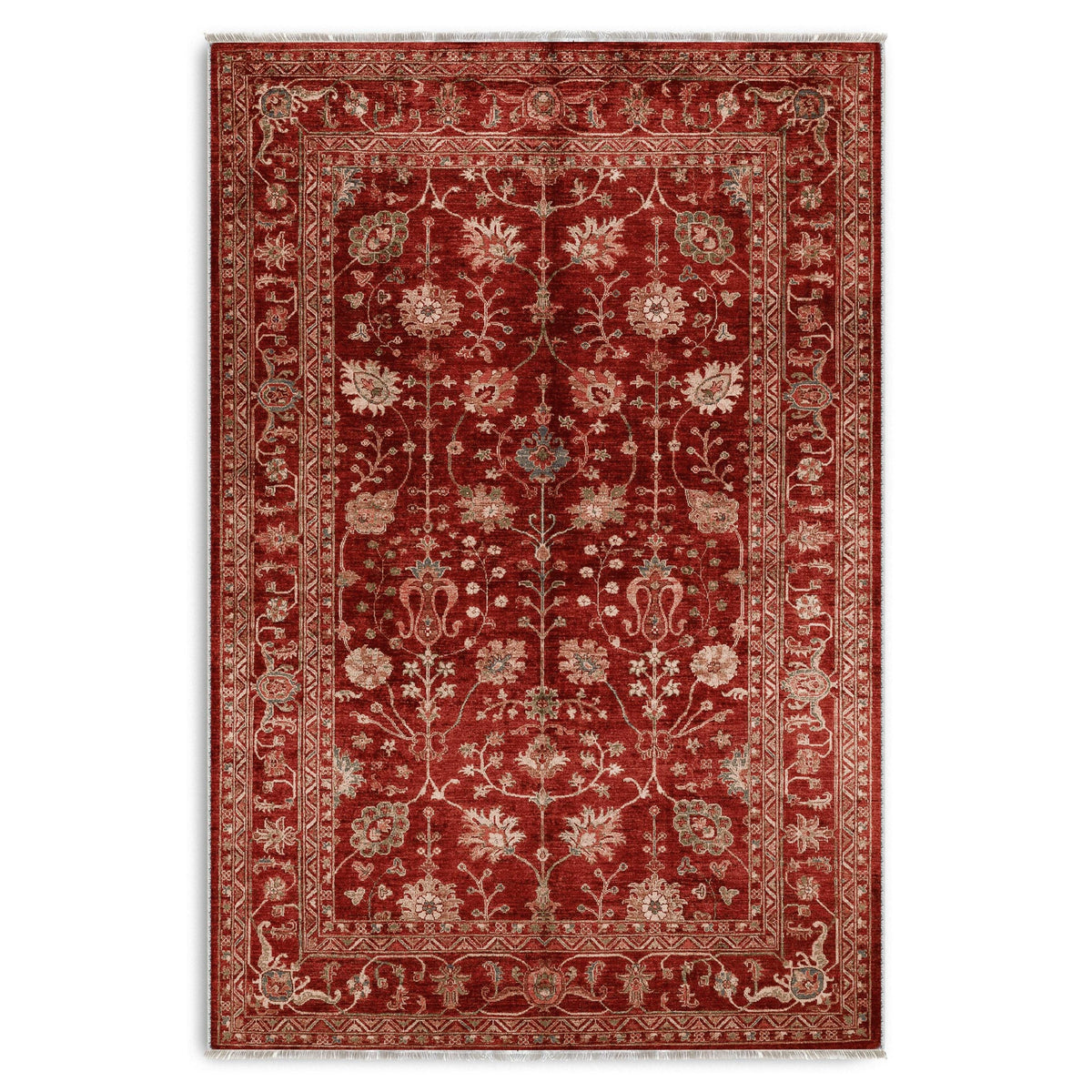 RW7135 washable chenille area rug viewed from above