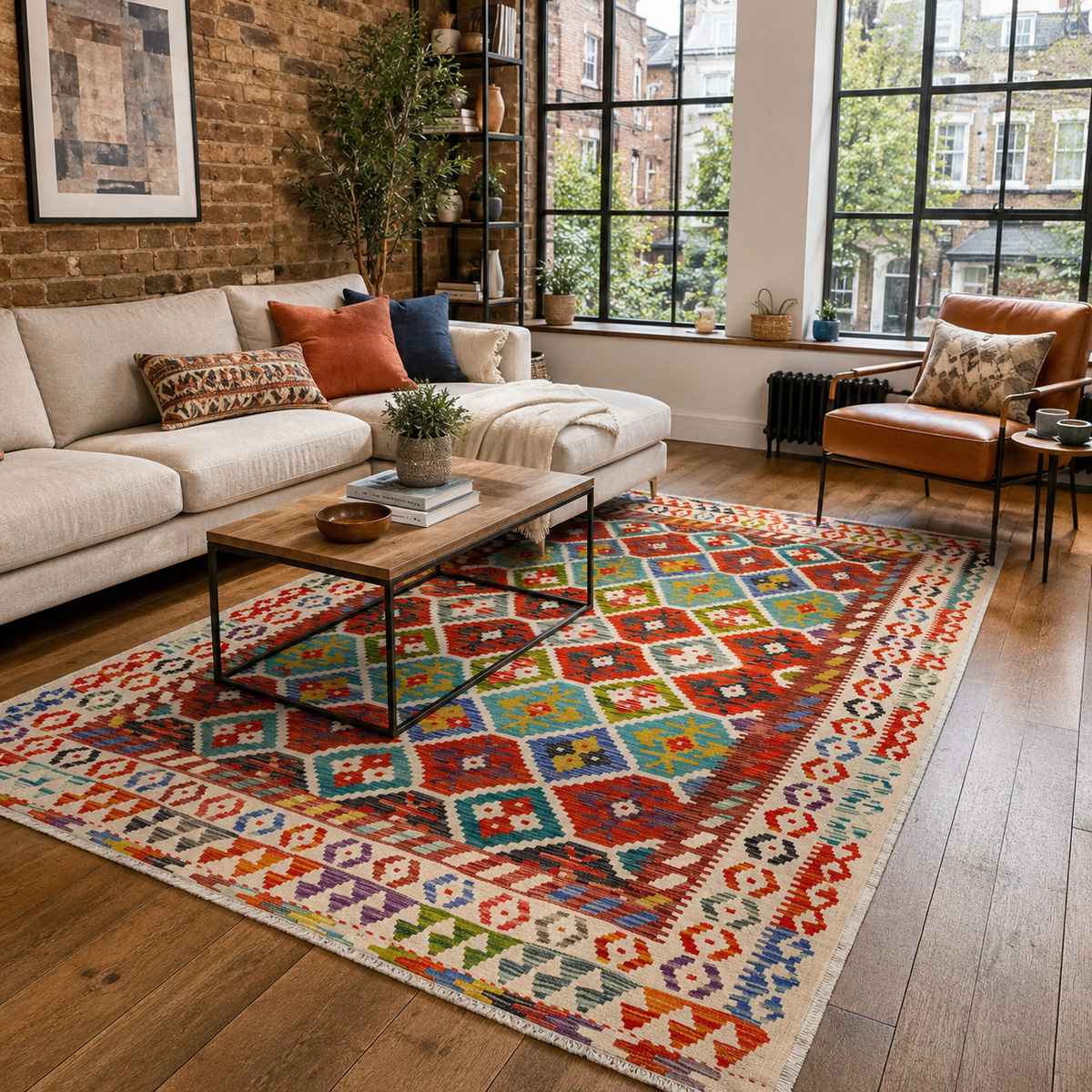 RW7141 washable chenille rug texture and pattern detail