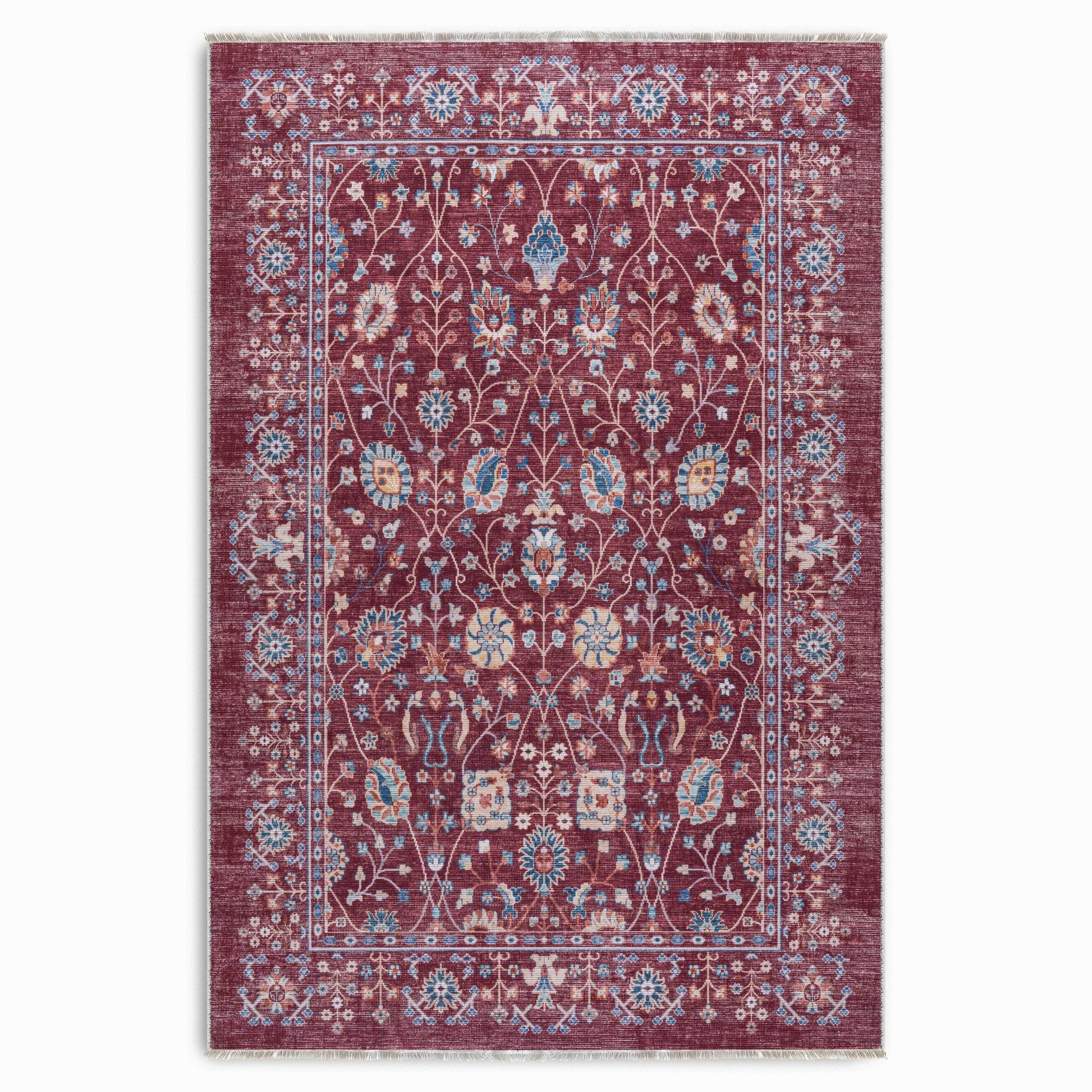 RW7146 washable chenille area rug viewed from above