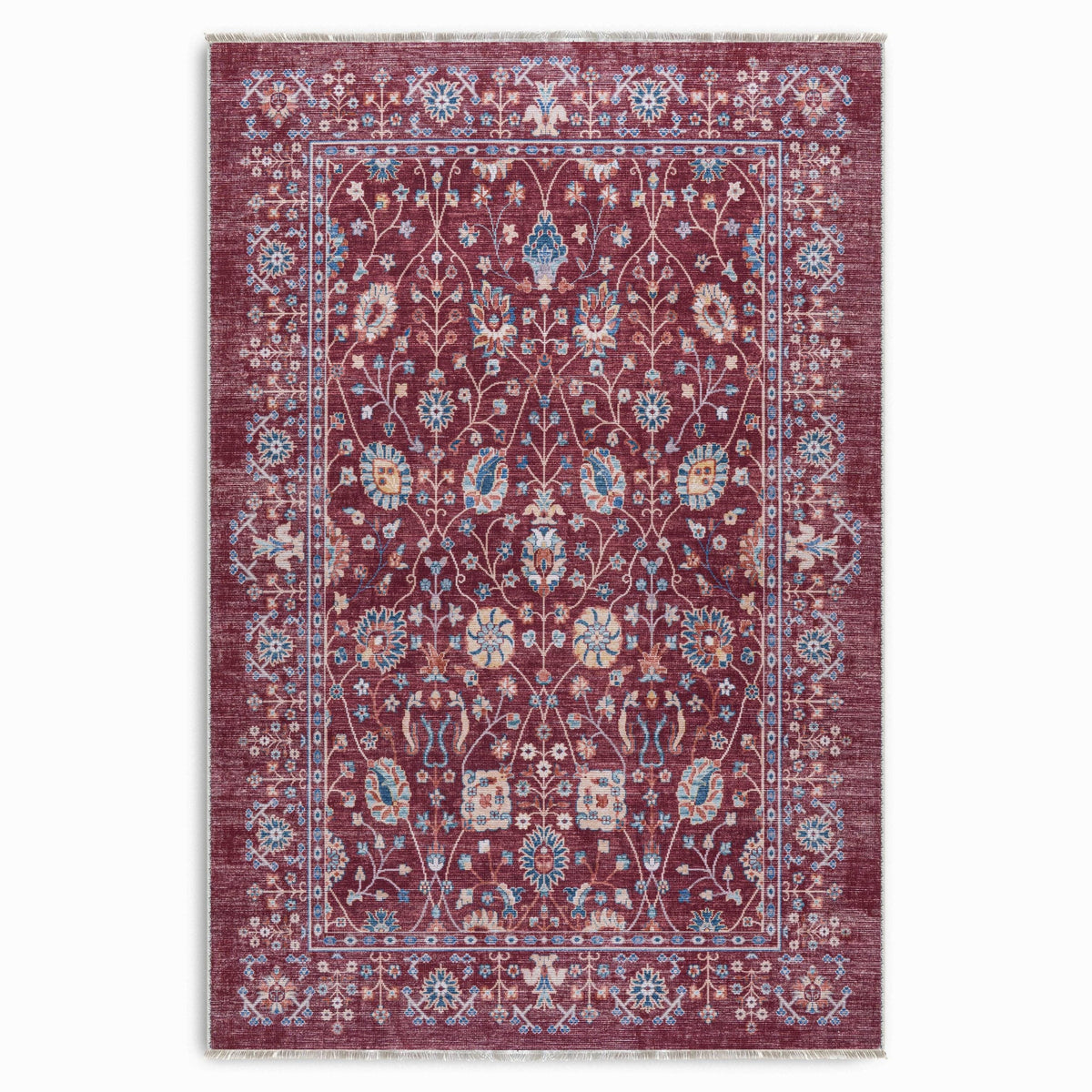 RW7146 washable chenille area rug viewed from above
