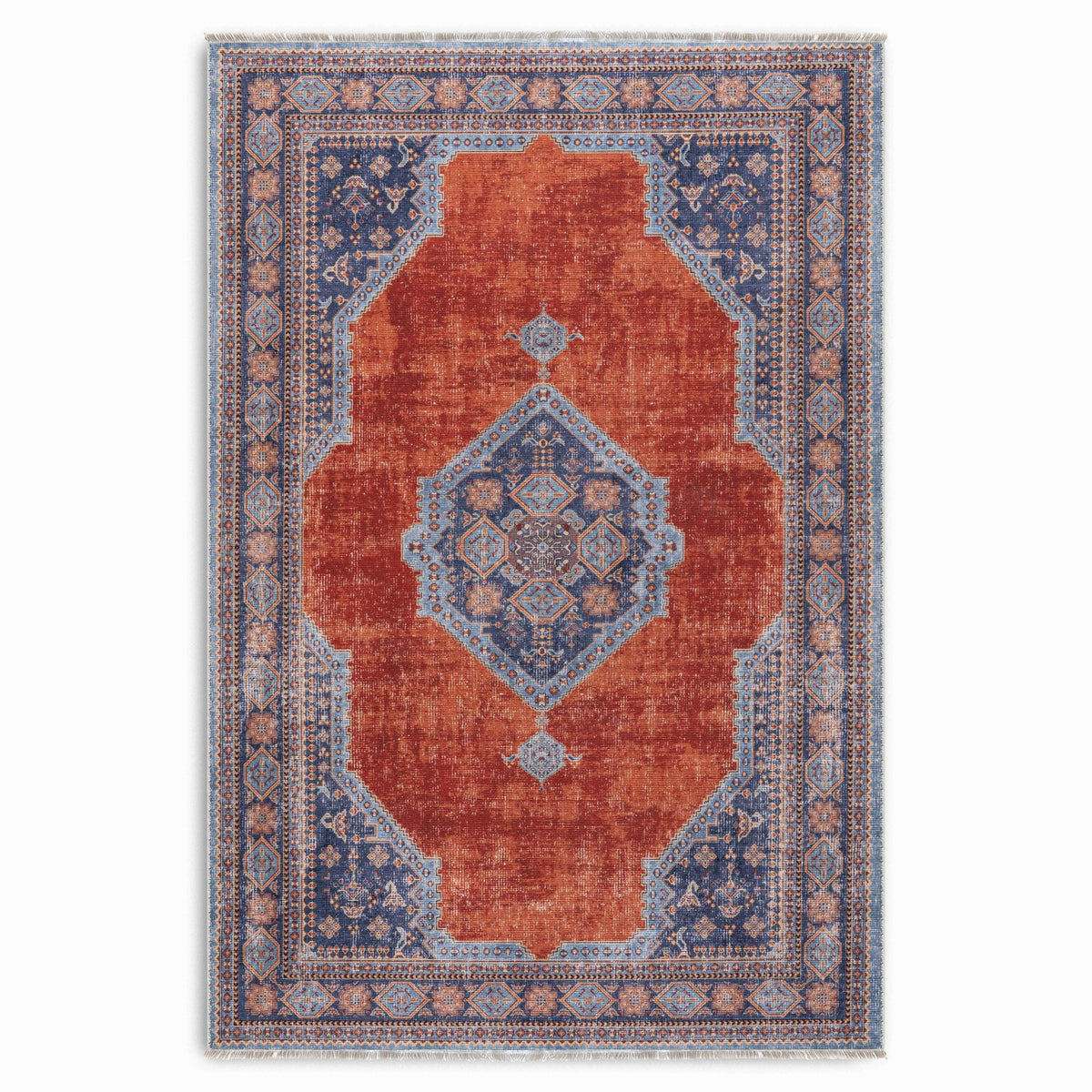 RW7149 washable chenille area rug viewed from above