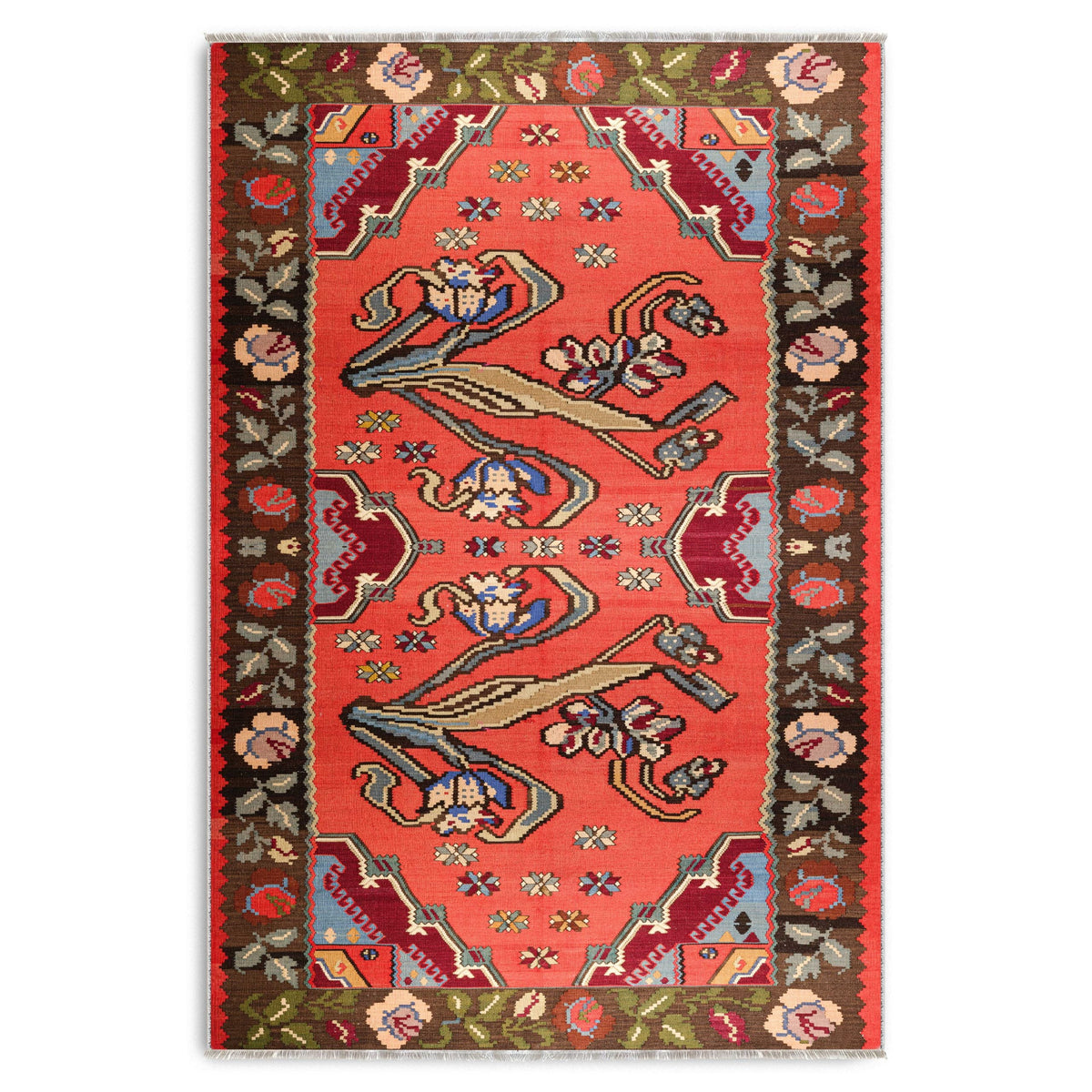 RW7154 washable chenille area rug viewed from above