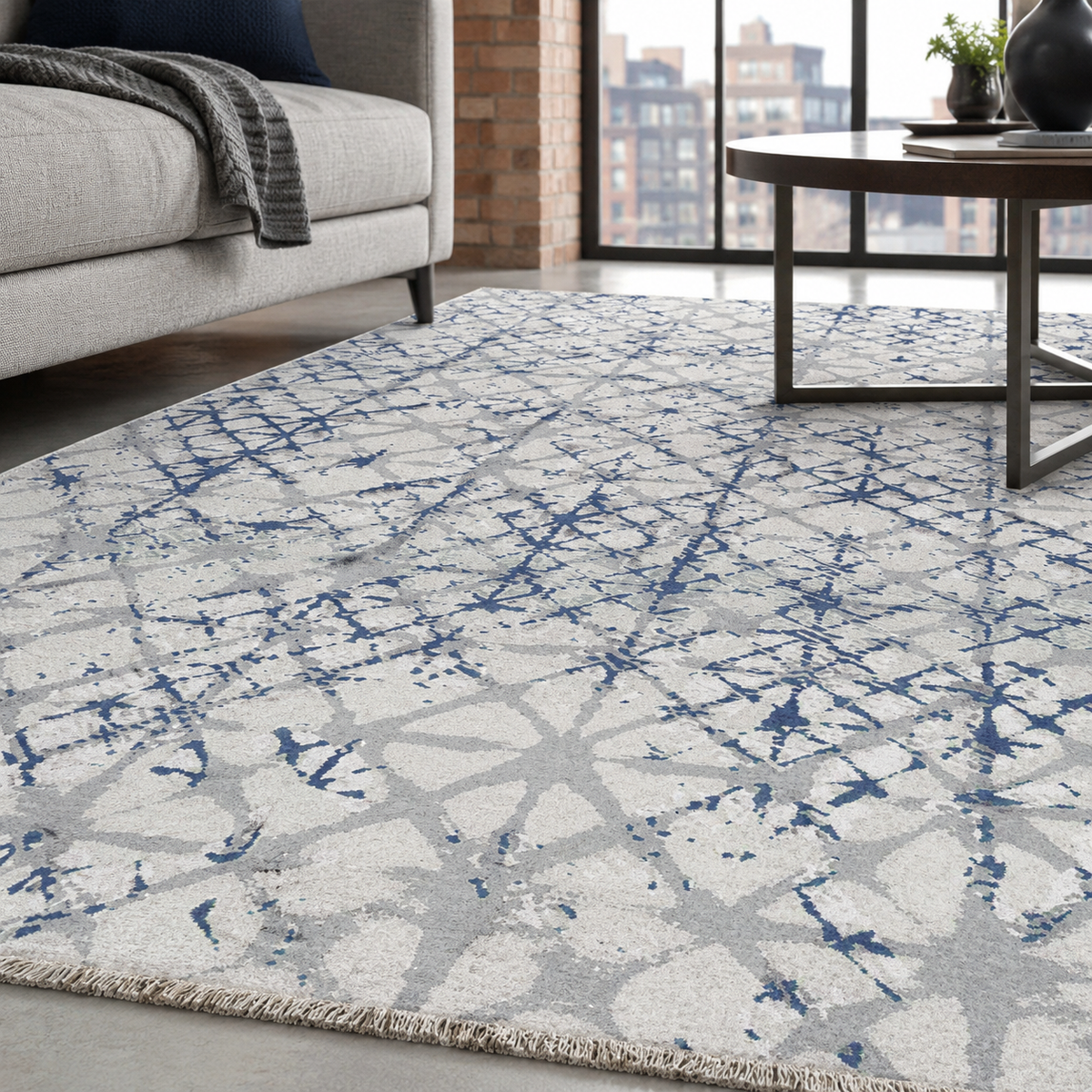 RW7159 washable chenille rug texture and pattern detail
