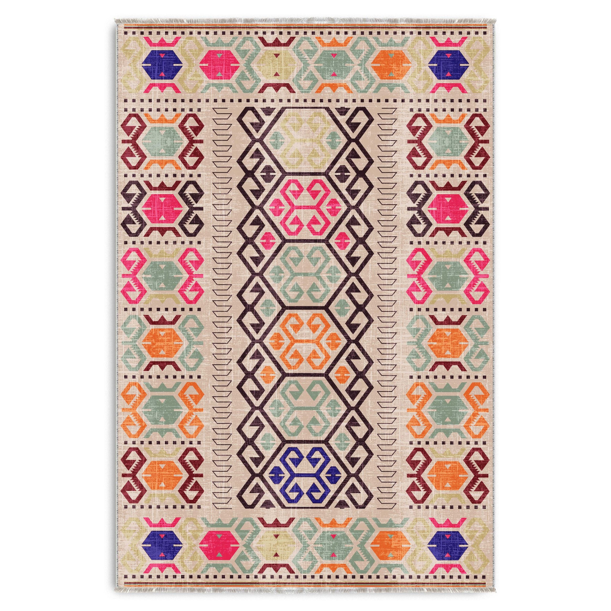RW7162 washable chenille area rug viewed from above