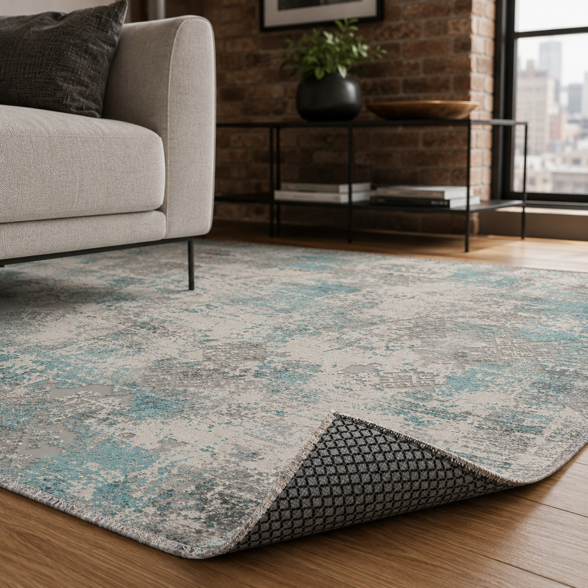 RW7165 washable chenille rug texture and pattern detail
