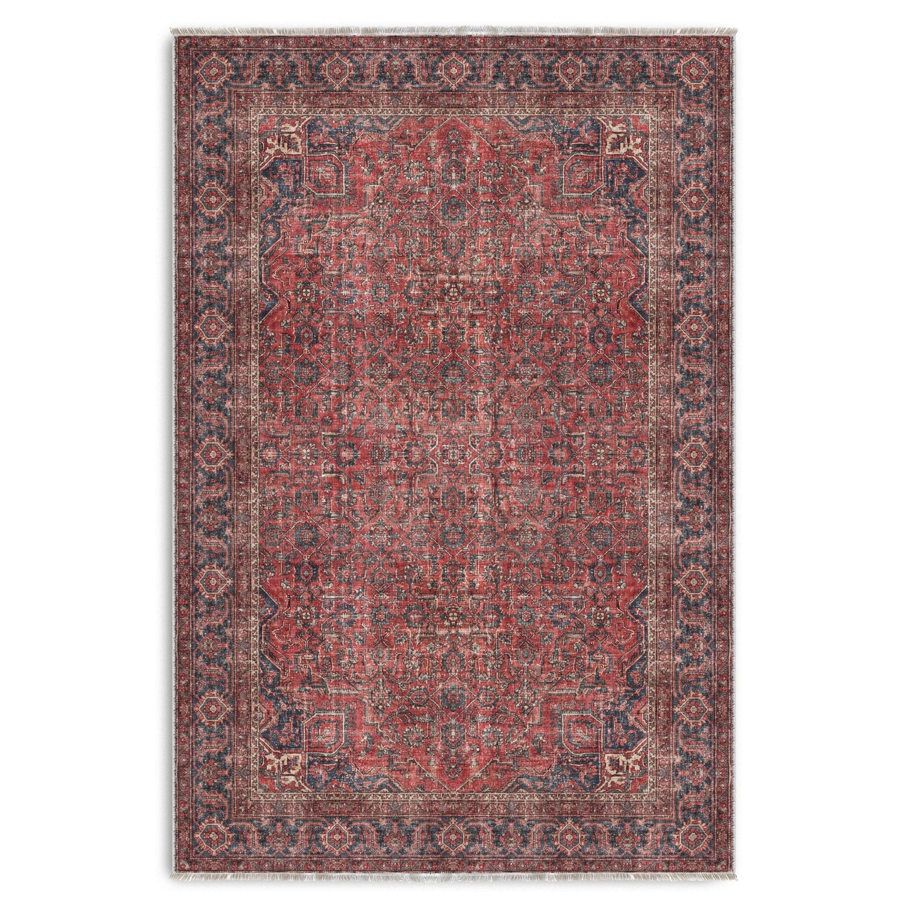 RW7171 washable chenille area rug viewed from above
