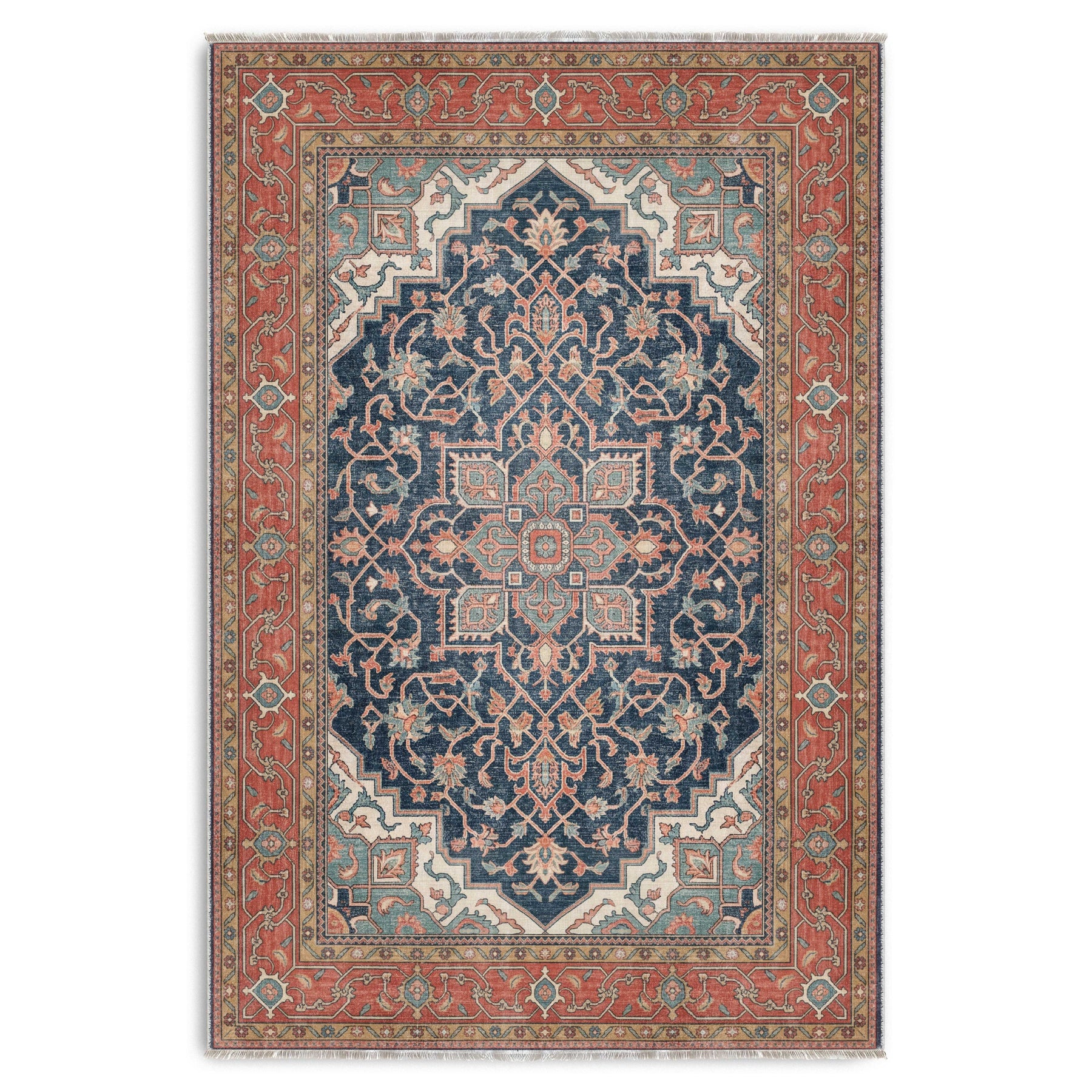 RWK3041 washable chenille area rug viewed from above