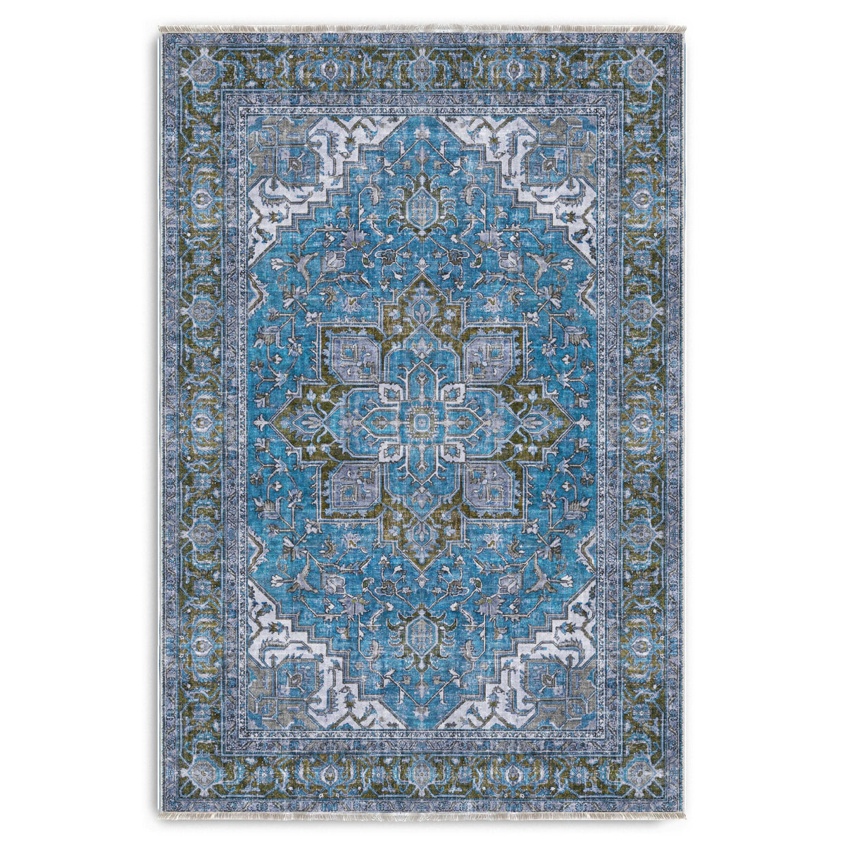 RWK3043203 washable chenille area rug viewed from above