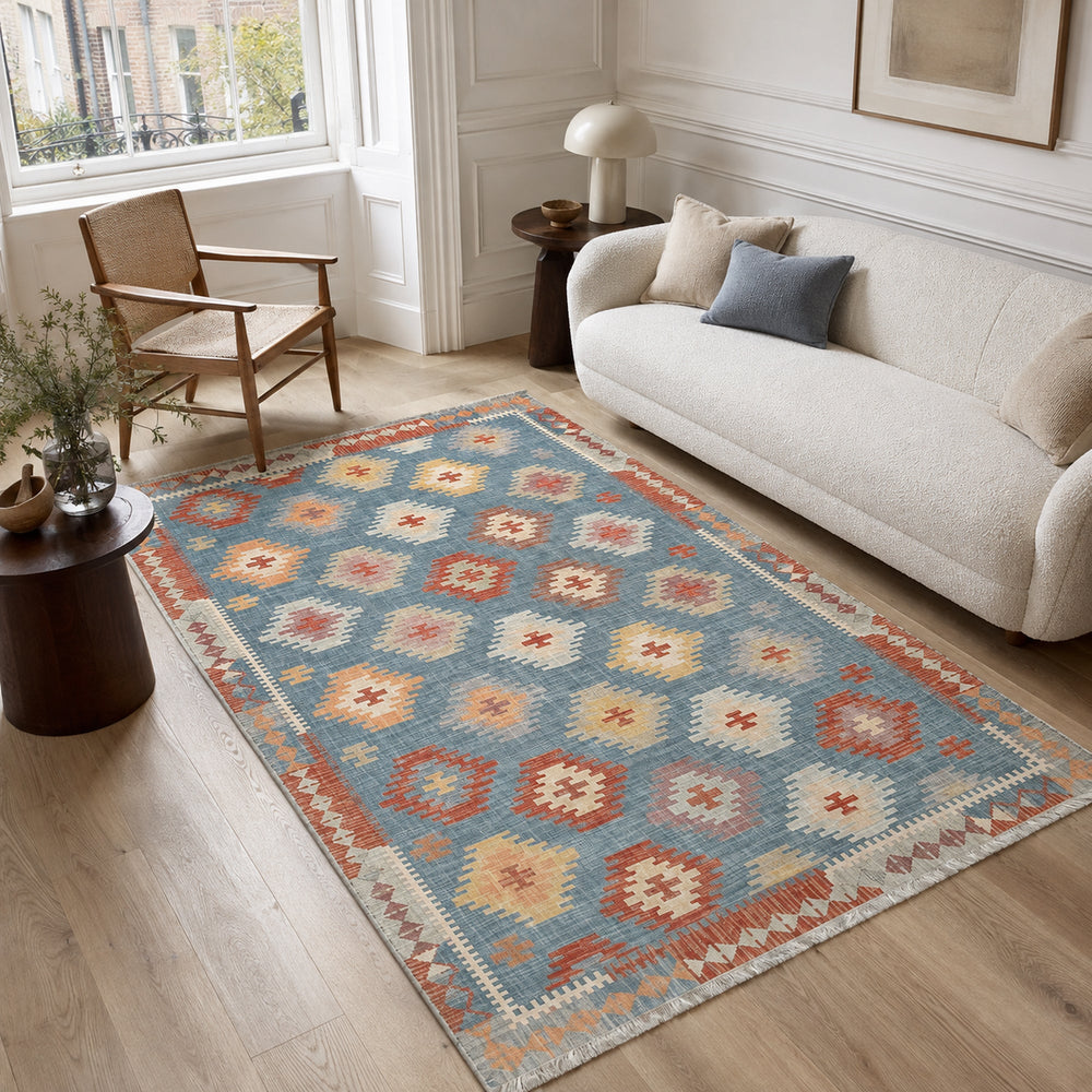 RWK3050 washable chenille area rug, room scene