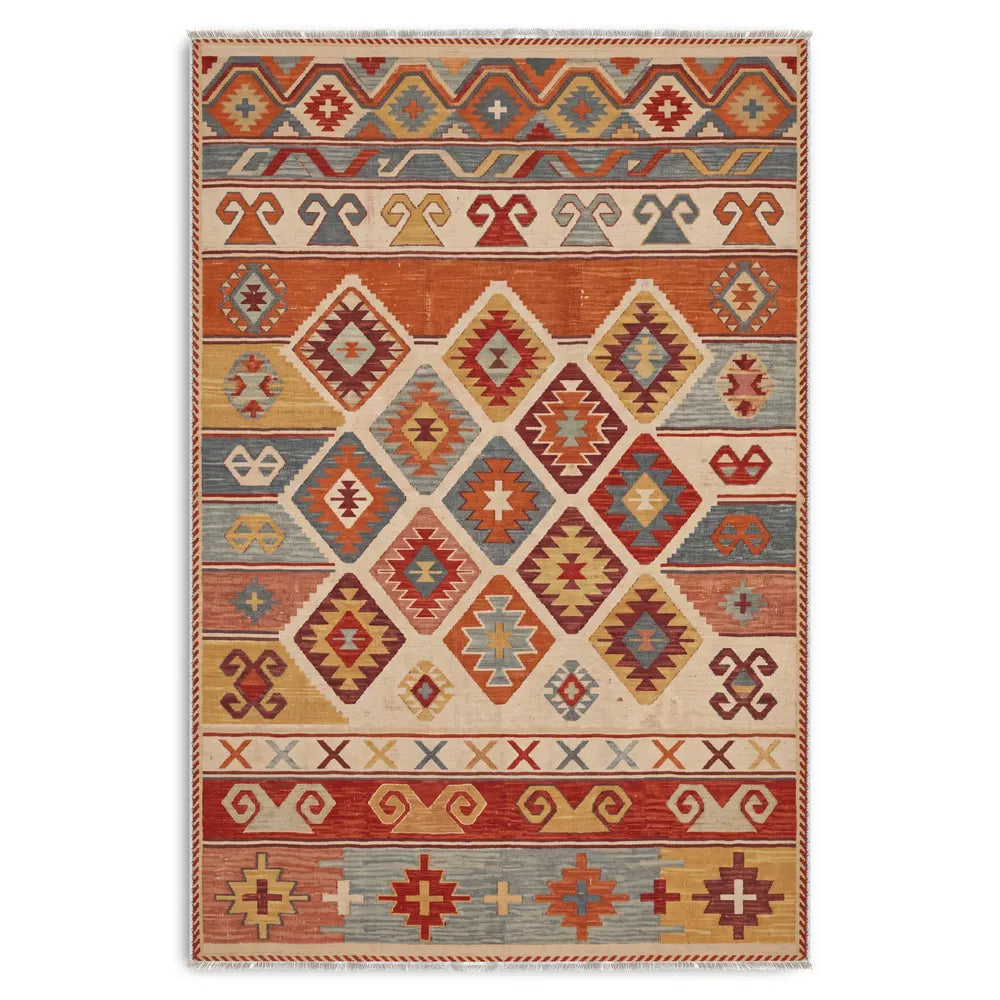 RWK3052 washable chenille area rug viewed from above