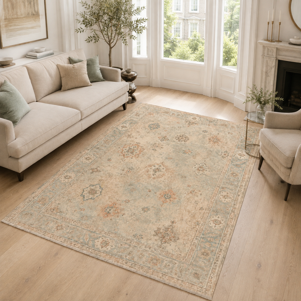 RWPR0005 washable chenille area rug, room scene