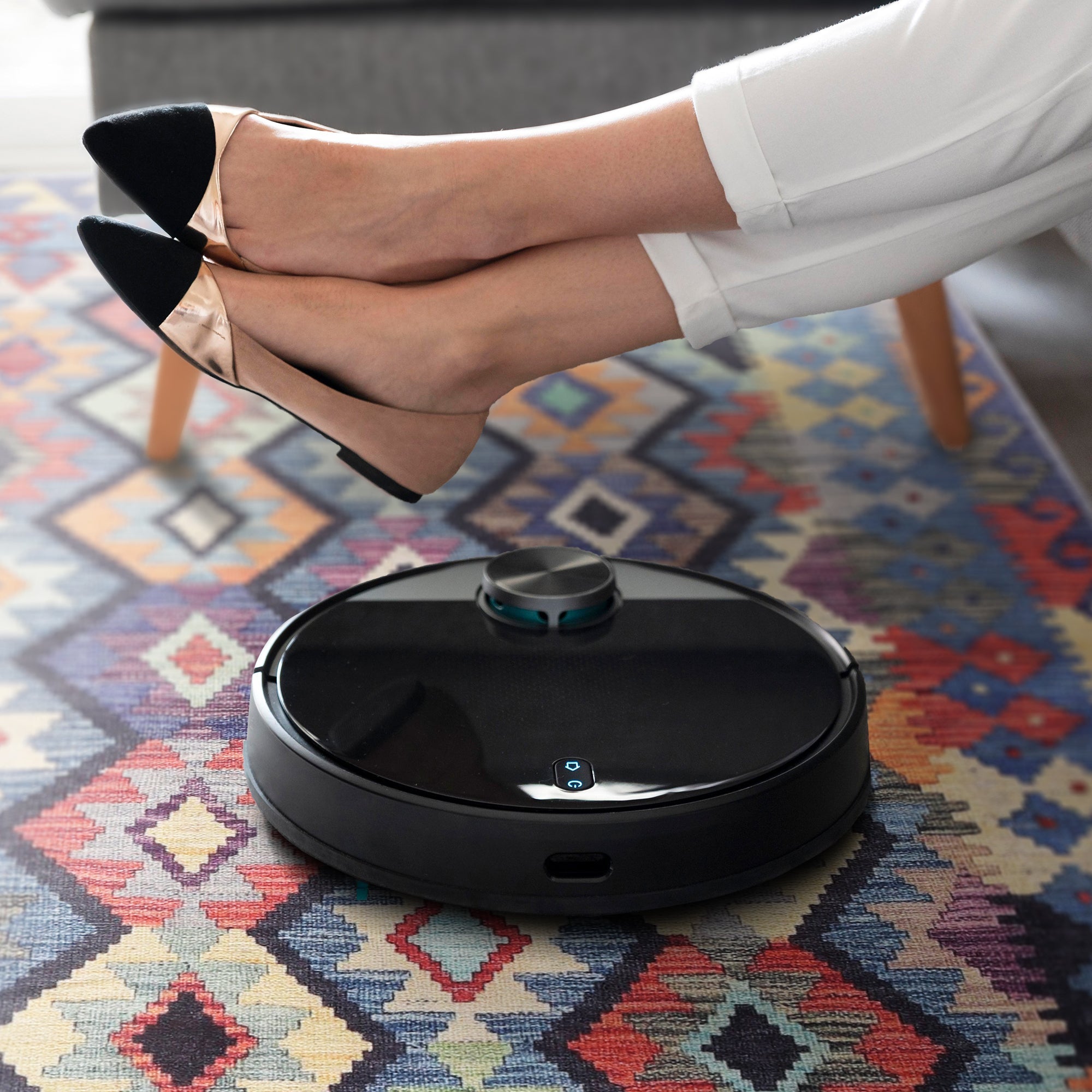 Netline Home Rugs Depot – Kilim Tribal Geometric Multicolor Rug | Machine Washable Chenille Rug with Non-Slip Cotton Backing