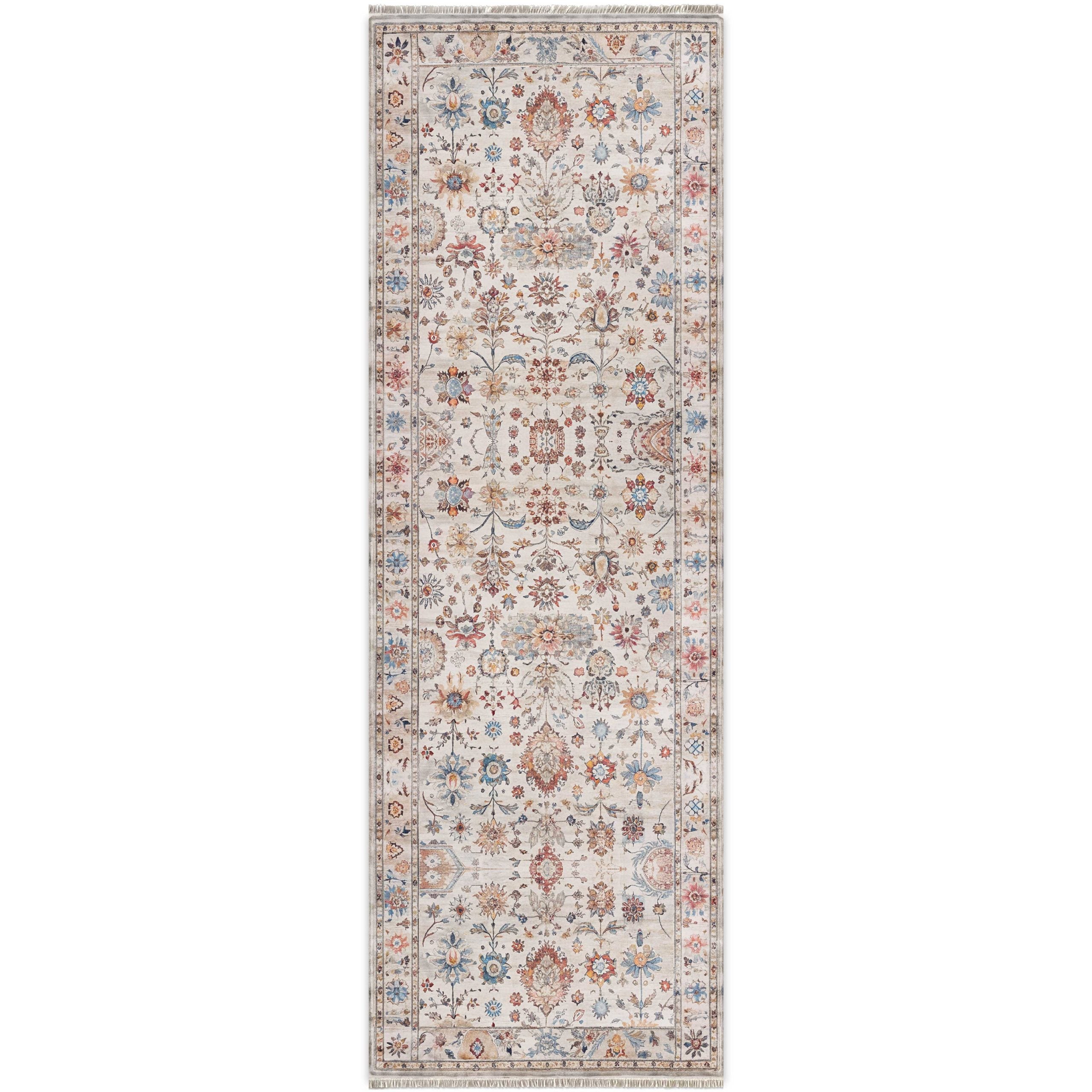 Netline Home Cream White Classic Modern Machine Washable Chenille Rug Design NH7098 - Gallery Image 6 - Netline Home