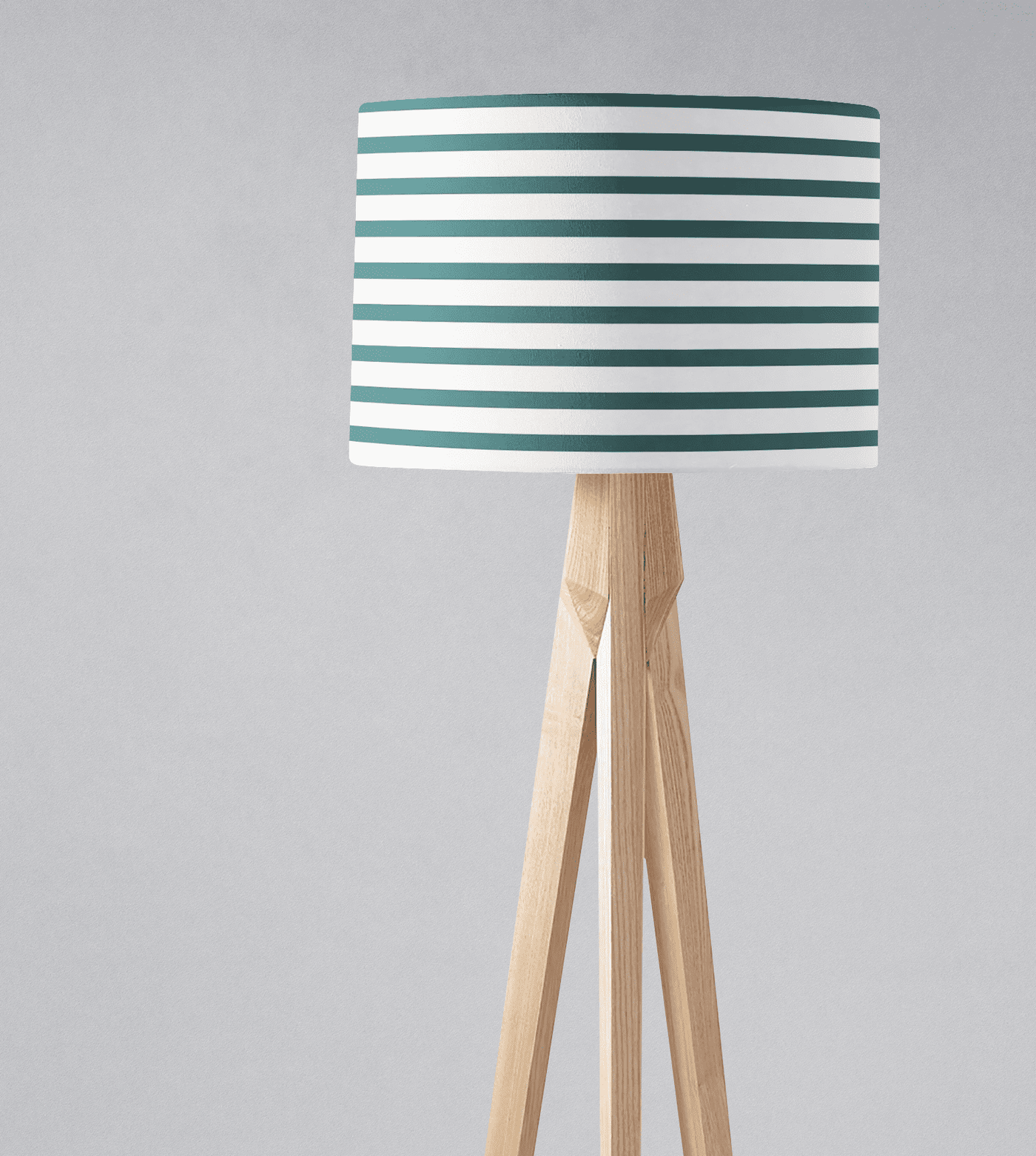 Teal and White Geometric Striped Lampshade – Ceiling & Table Compatible