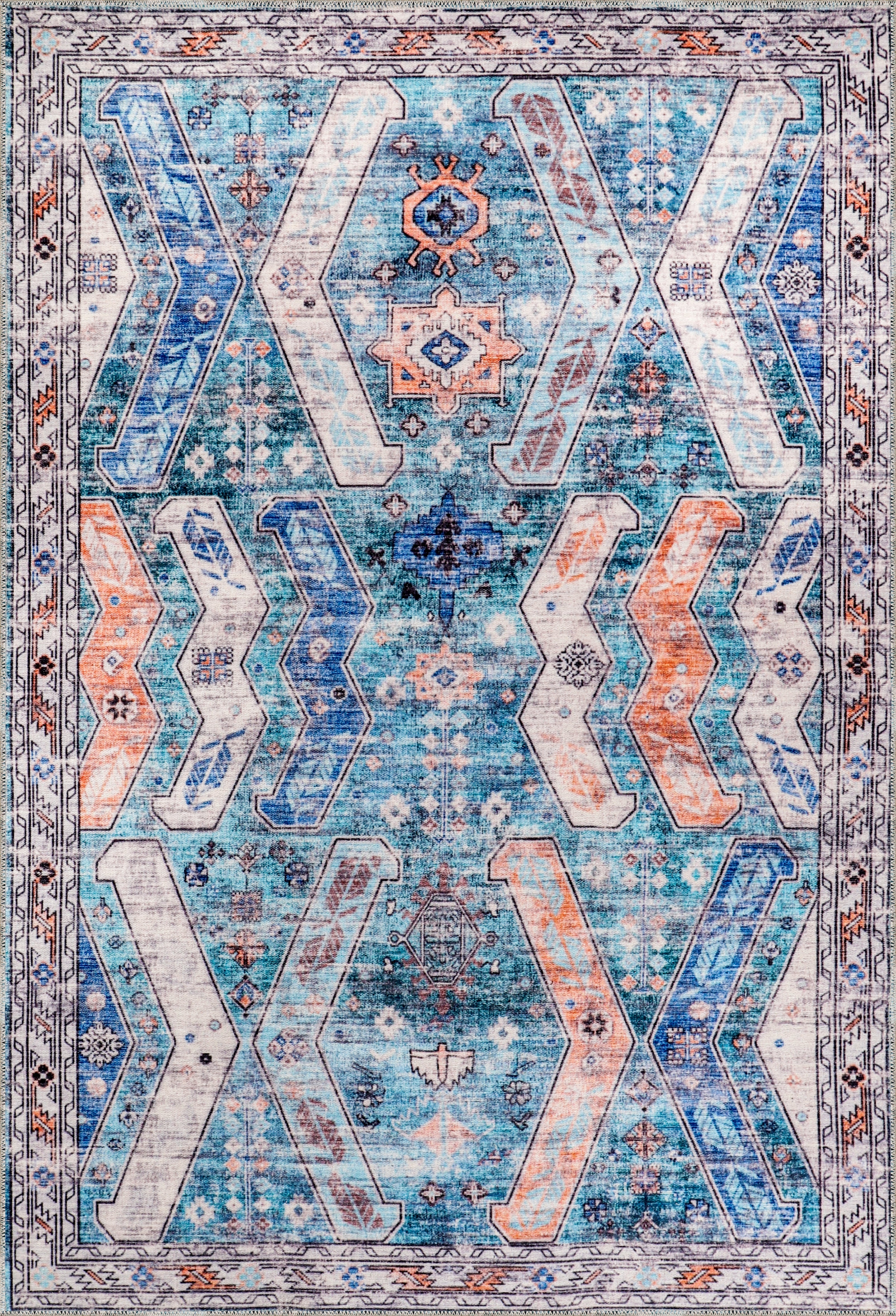 Netline Home Rugs Depot Ð Kilim Red Medallion Washable Rug Ð Design NL1015