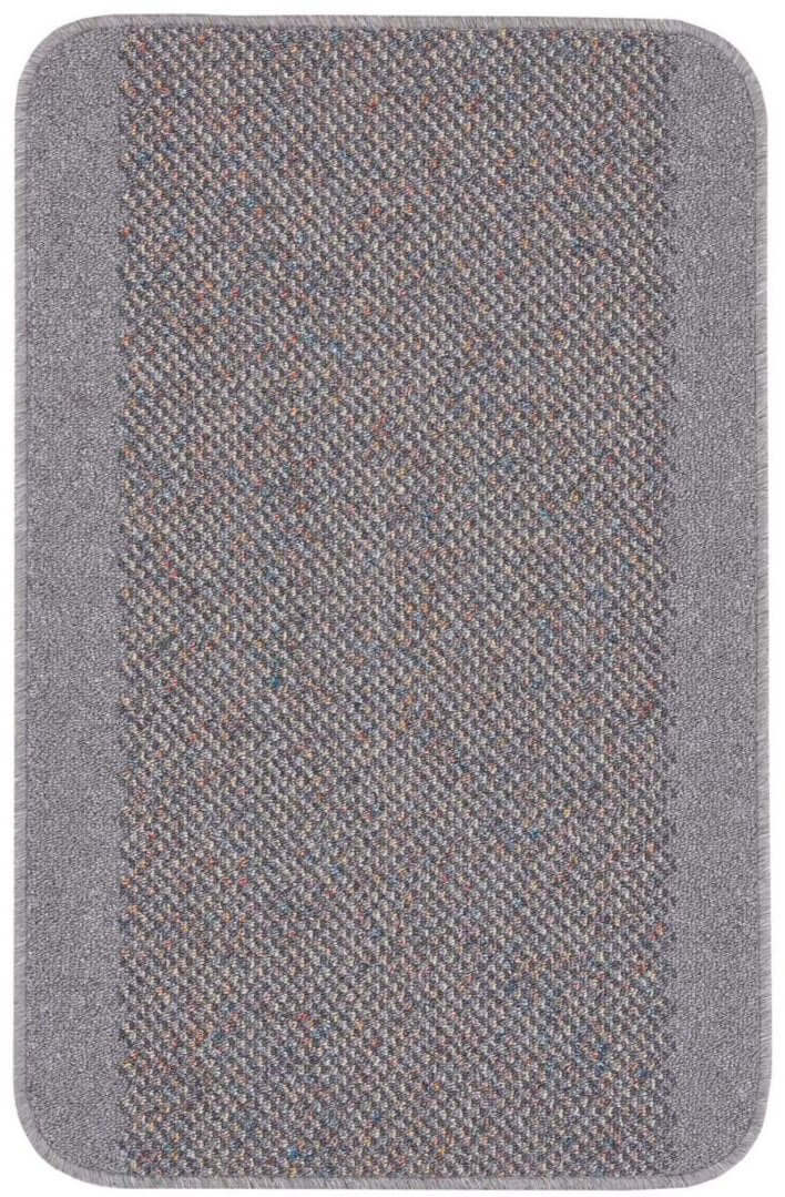 Washable Bordered Silver Grey Rug – 110G