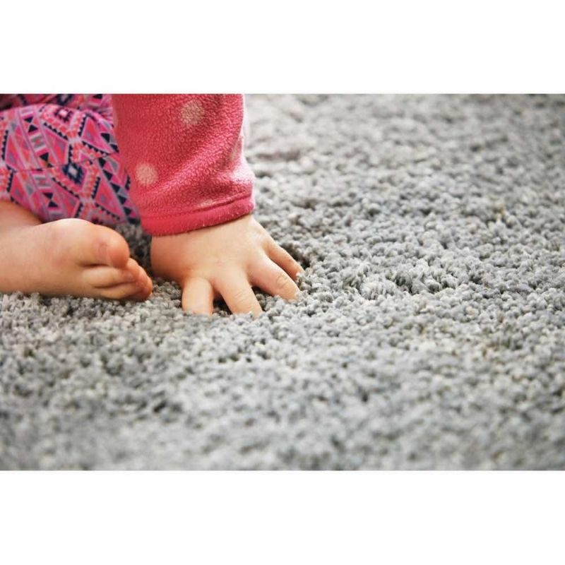 Washable Ghost Grey Shaggy Rug