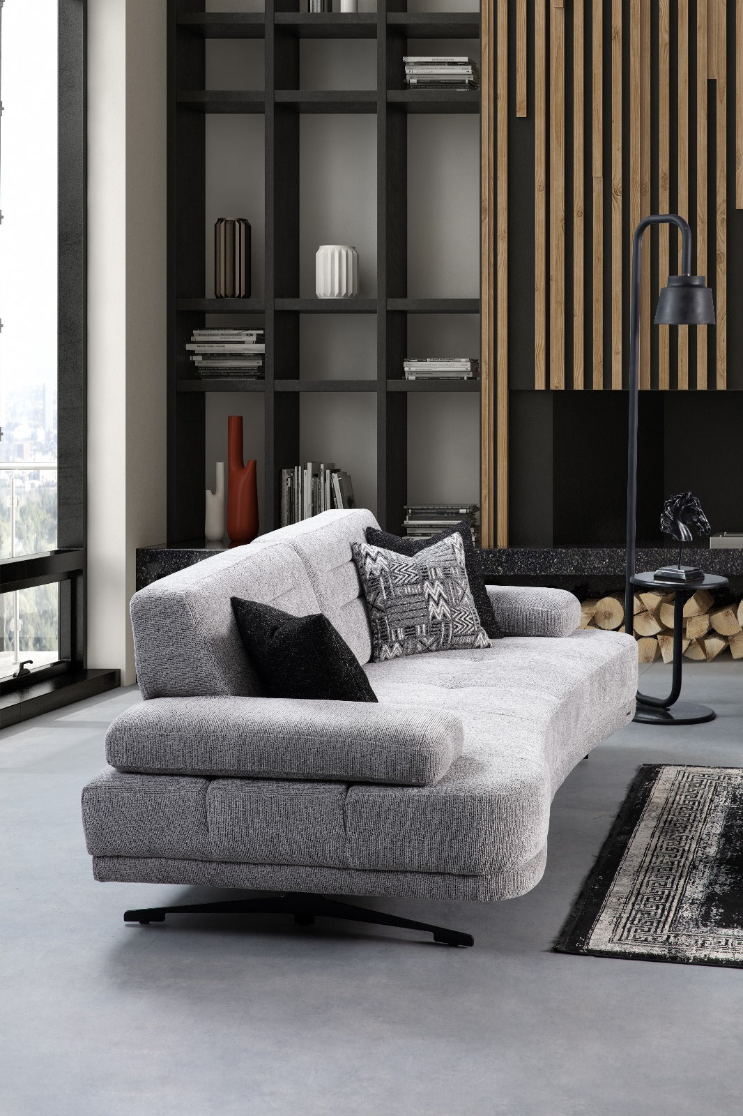 Netline Home Interior Larus 3 Seater Sofa with plush cushions and modern design for stylish everyday comfort.