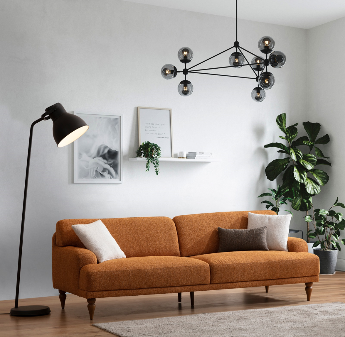 Netline Home Interior Toscano 3 Seater Sofa showing a stylish, comfortable fabric sofa with plush cushions and modern design.