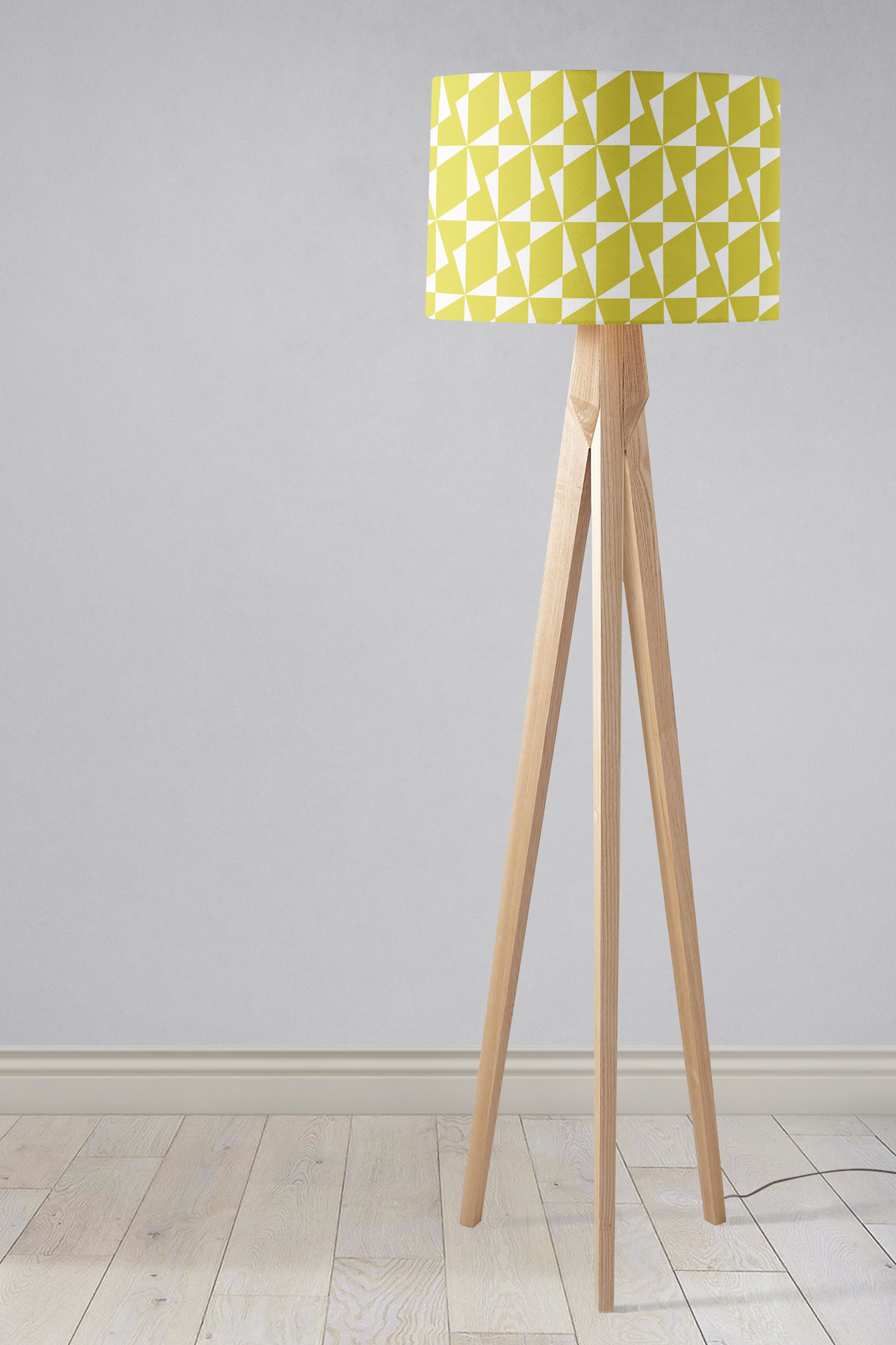 Yellow Retro Geometric Lampshade – Ceiling & Table Compatible
