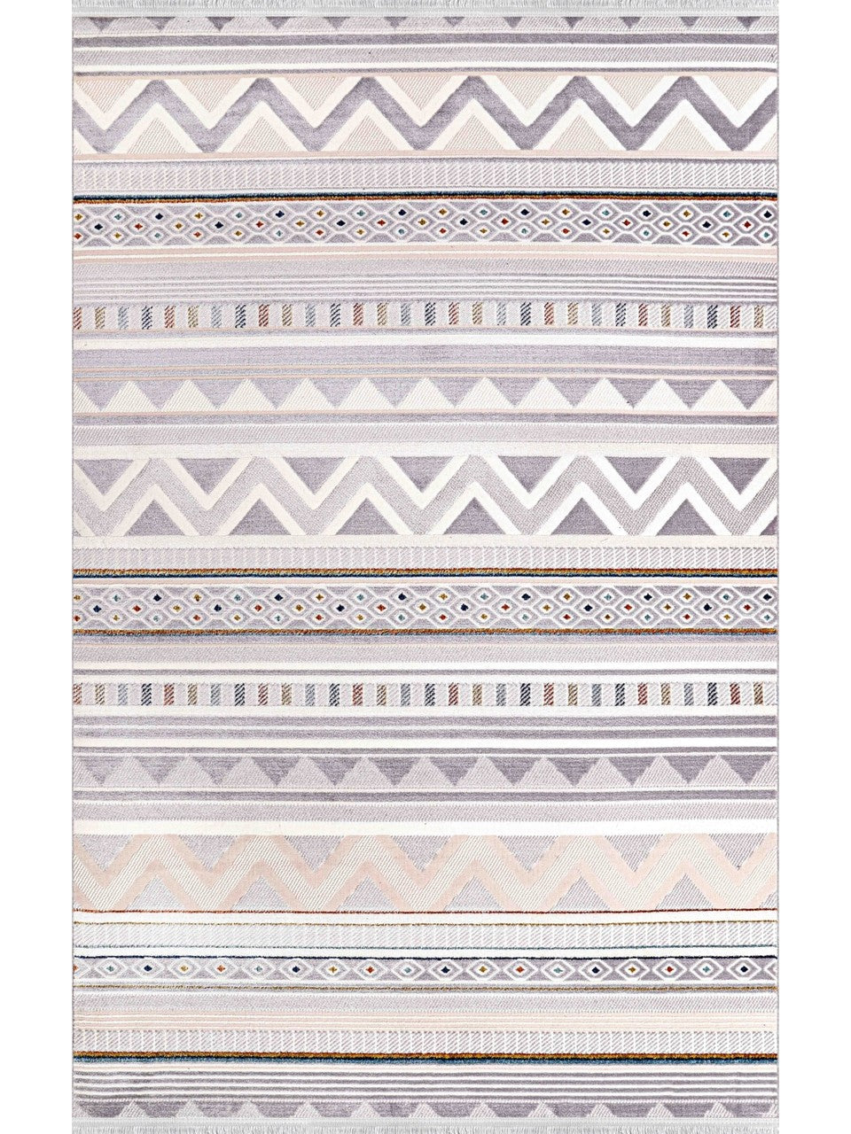 Netline Home Rugs Depot Tappeto multicolore moderno Zenta ZN005 – Acrilico e poliestere, anti-pelucchi, facile da pulire, resistente | Camera da letto, studio, cameretta, ingresso