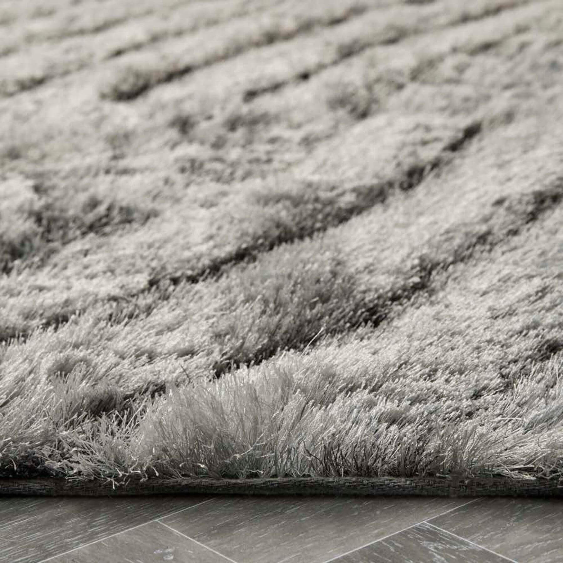 Dallas Silver Grey Shaggy Rug