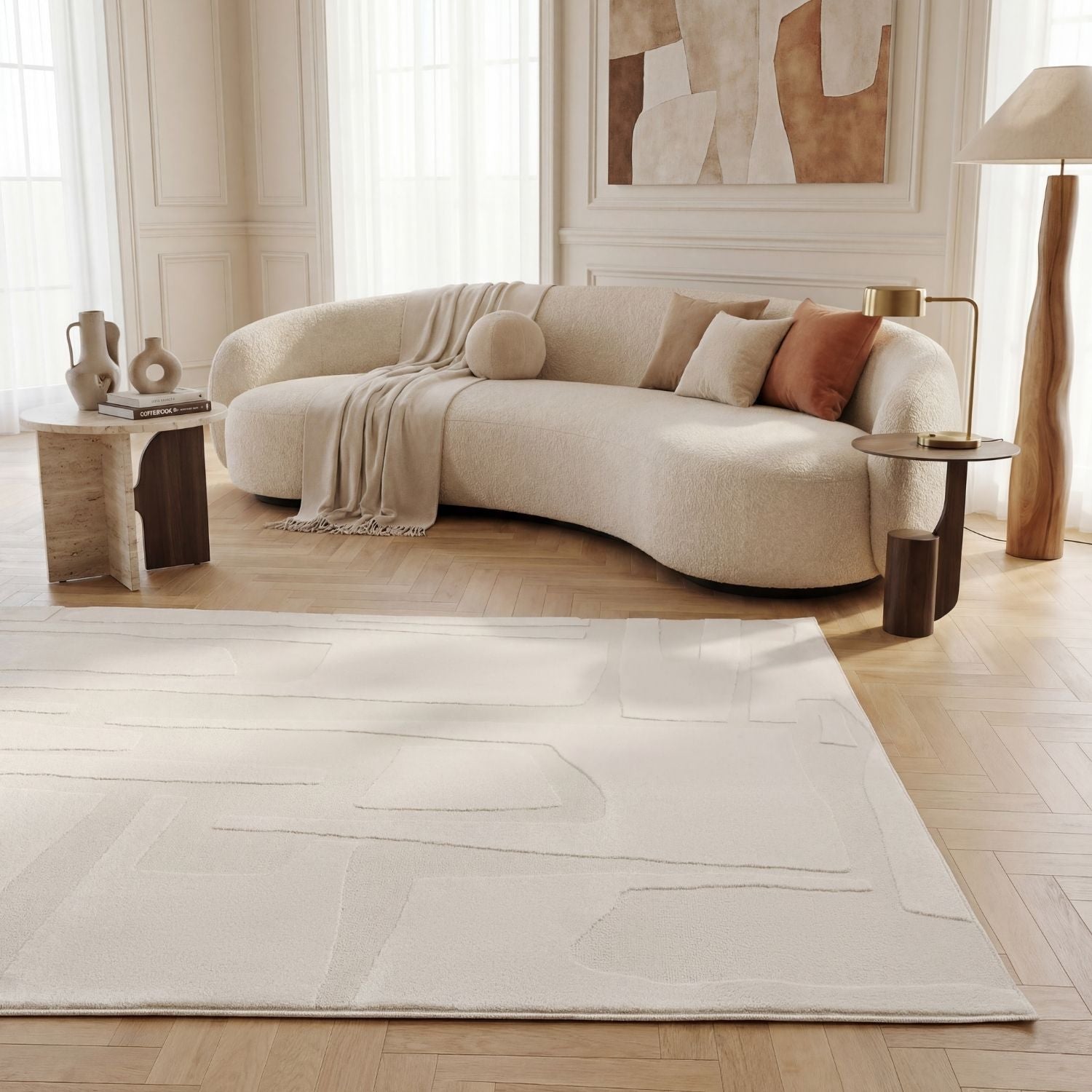 Loft Abstract Cream Rug