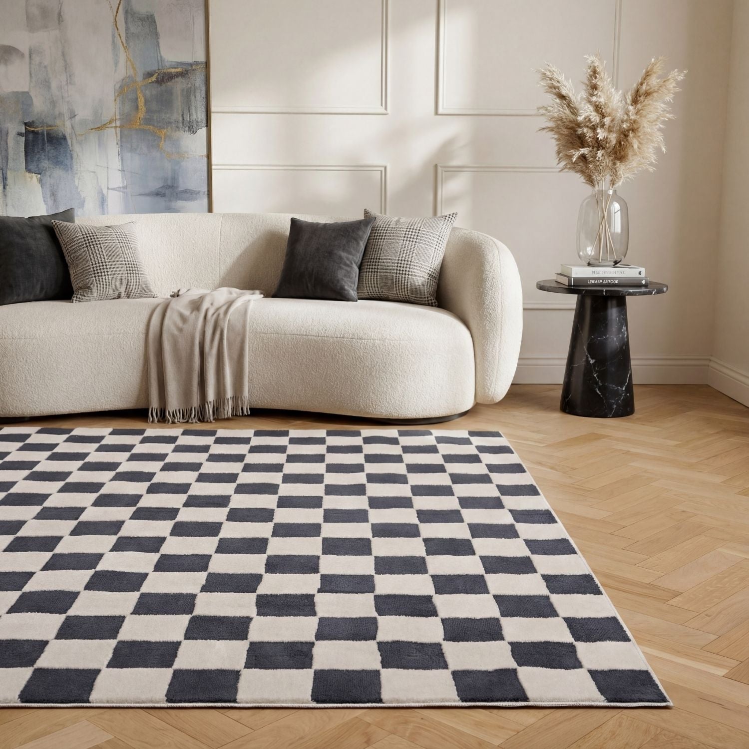 Loft Checkerboard Blue Rug