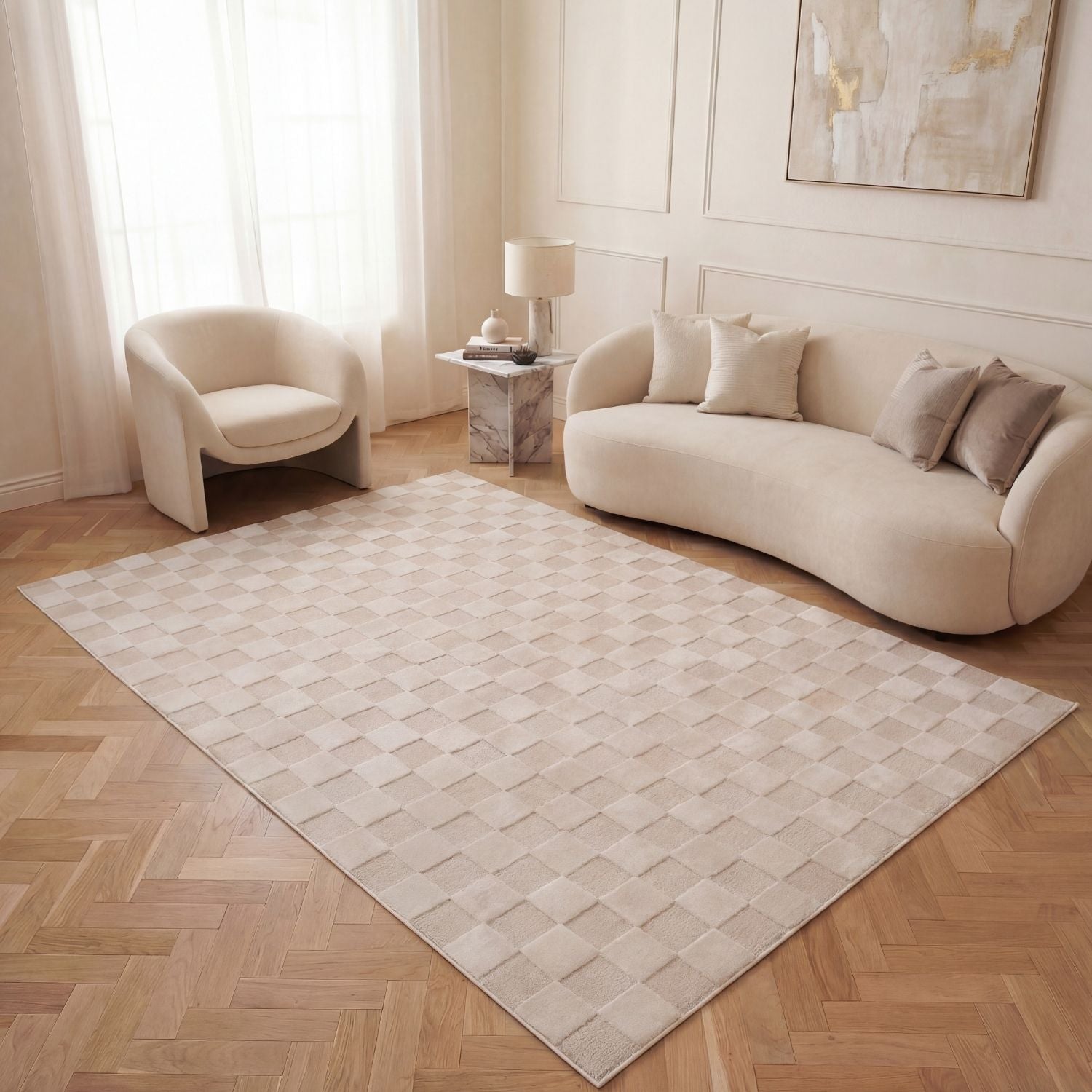 Loft Checkerboard Cream Rug
