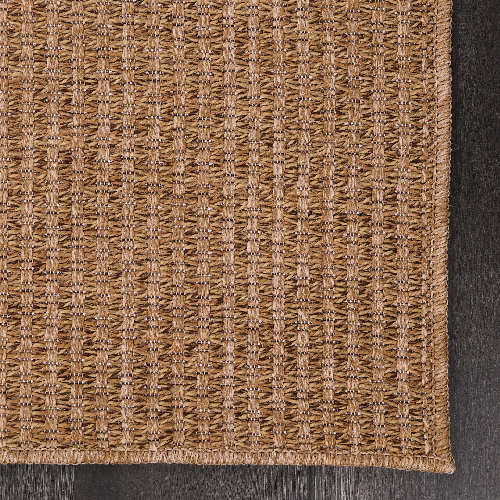 Netline Home Basket Weave Jute-Effect Rug – Outdoor & Indoor Durable Carpet, Non-Slip Backing, Weatherproof, Washable Woven Texture