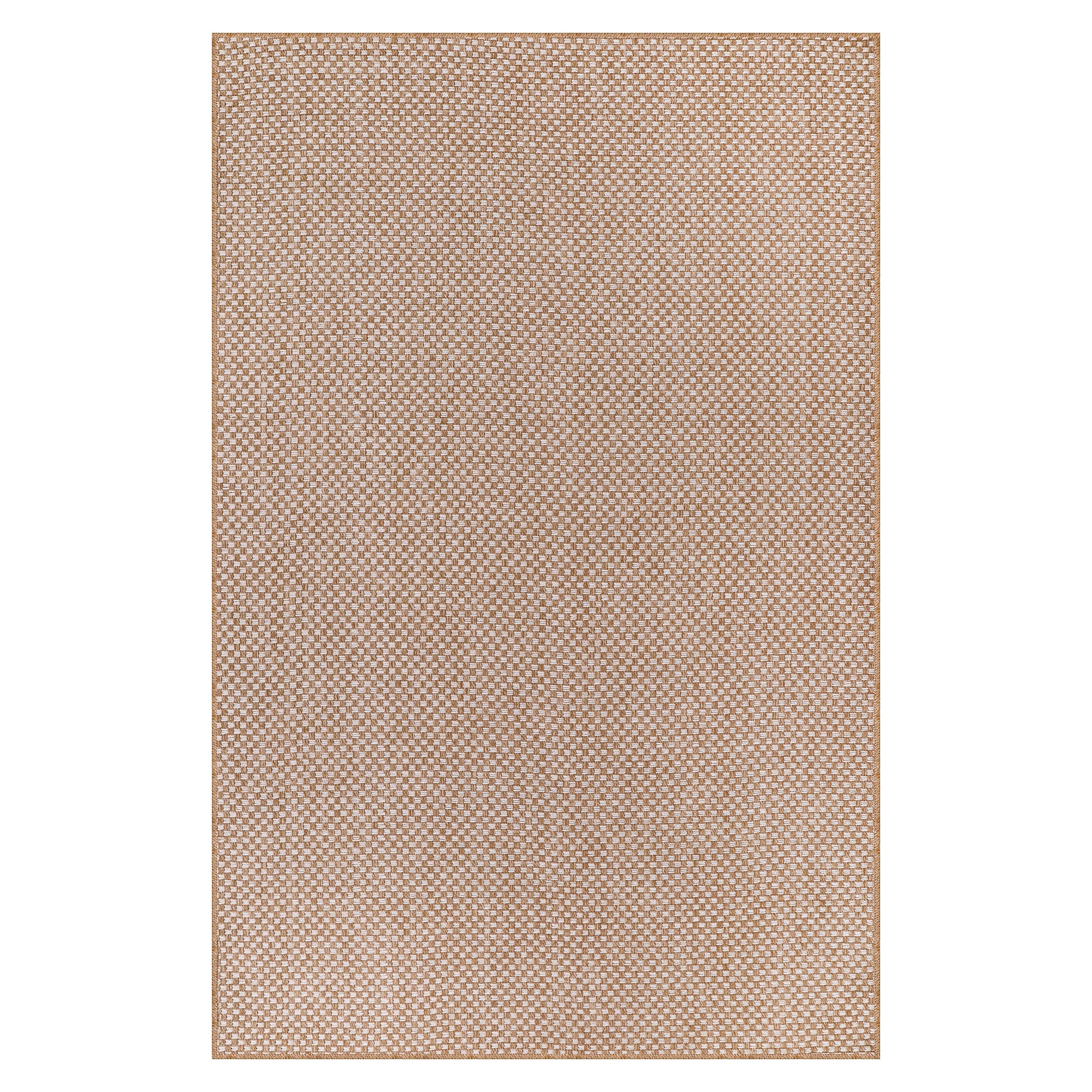 Netline Home Cream Check Jute-Effect Rug – Checkered Natural Woven Look Carpet, Indoor Outdoor, Non-Slip, Weatherproof, Easy-Clean