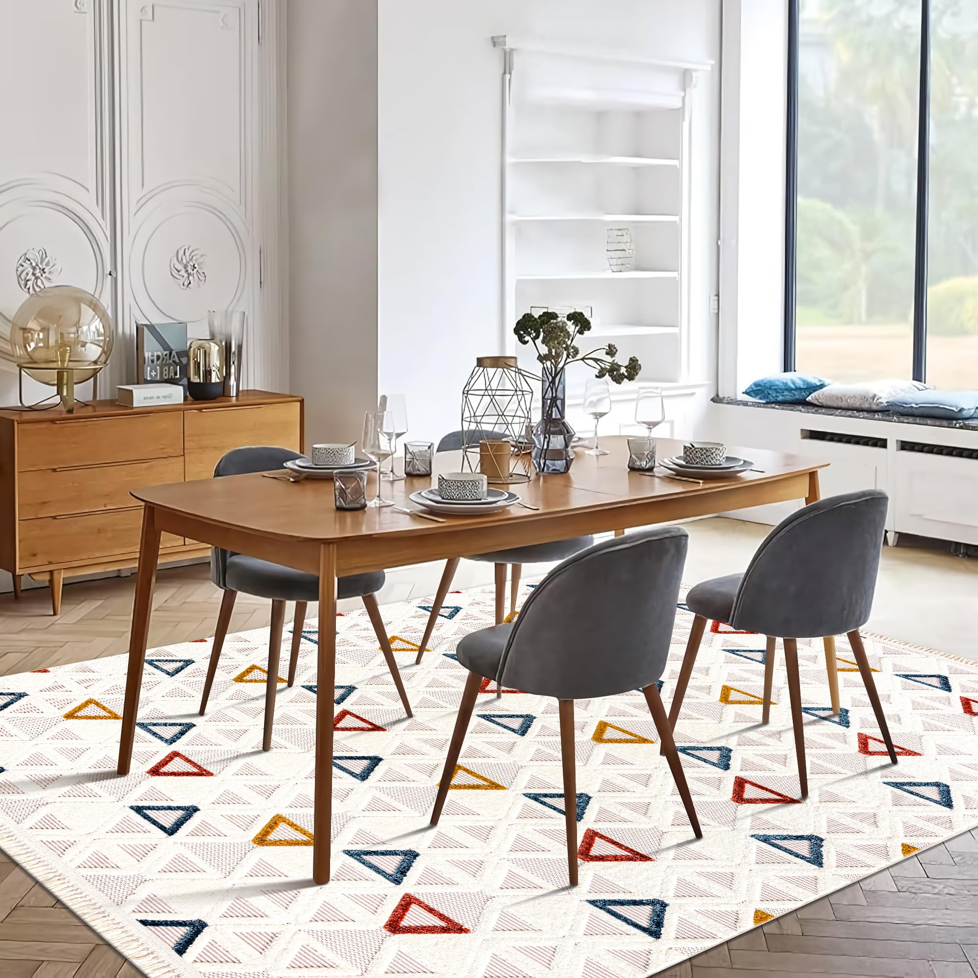 Netline Home RUGS DEPOT Area Rug for Living Room, Bedroom & Hallway β Soft & Durable Low Pile Area Rugs β Bohemian, Aztec & Boho Style β Pet & Kid-Friendly, Ideal for High-Traffic Areas (Copy)