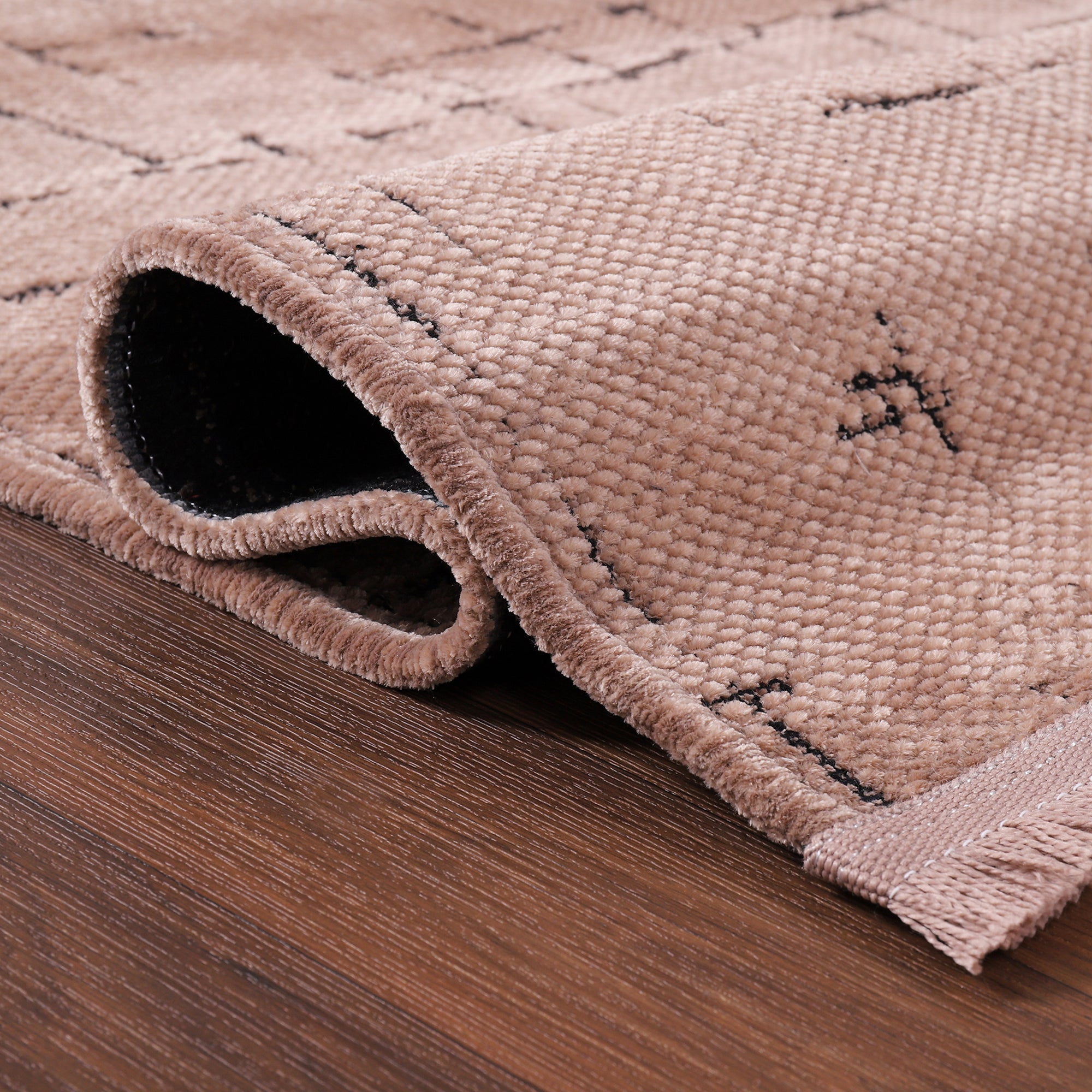 Netline Home Machine Washable Rug NT201 – BROWN Soft Chenille