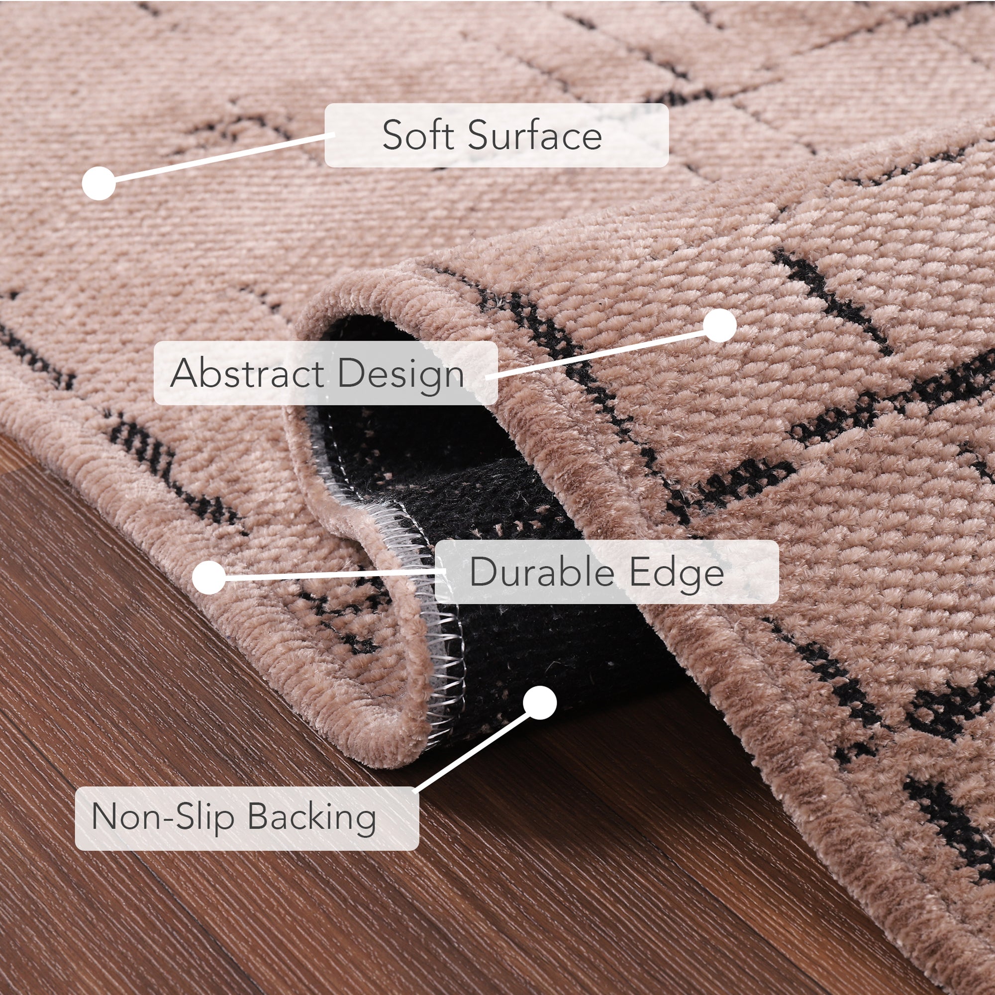 Netline Home Machine Washable Rug NT201 – BROWN Soft Chenille