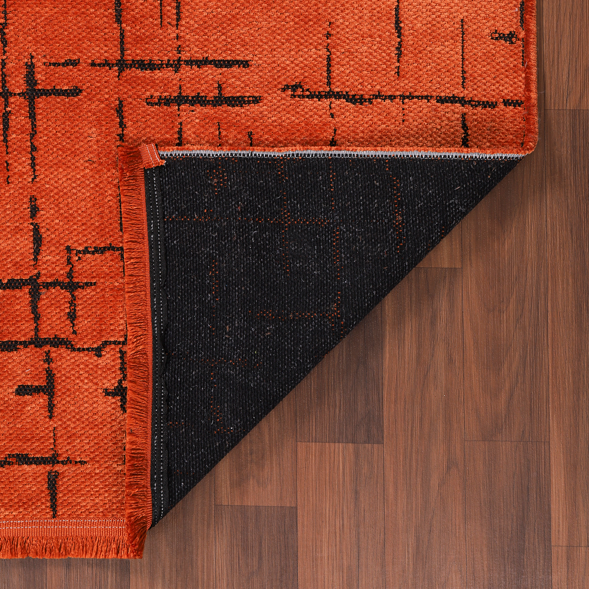 Netline Home Machine Washable Rug NT201 – ORANGE Soft Chenille