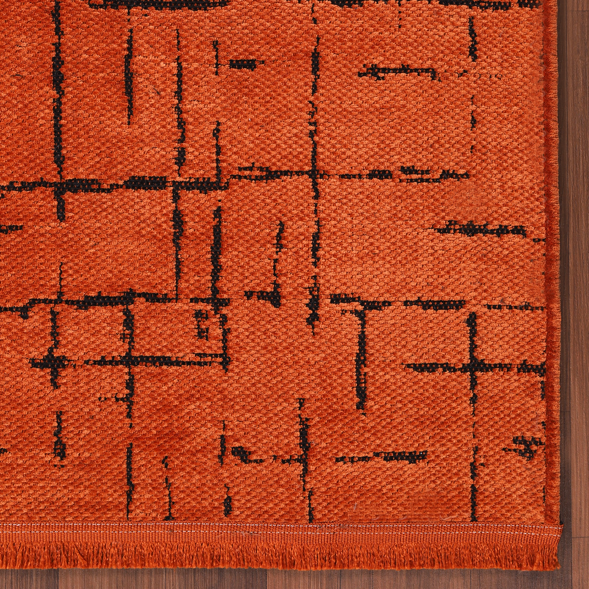 Netline Home Machine Washable Rug NT201 – ORANGE Soft Chenille