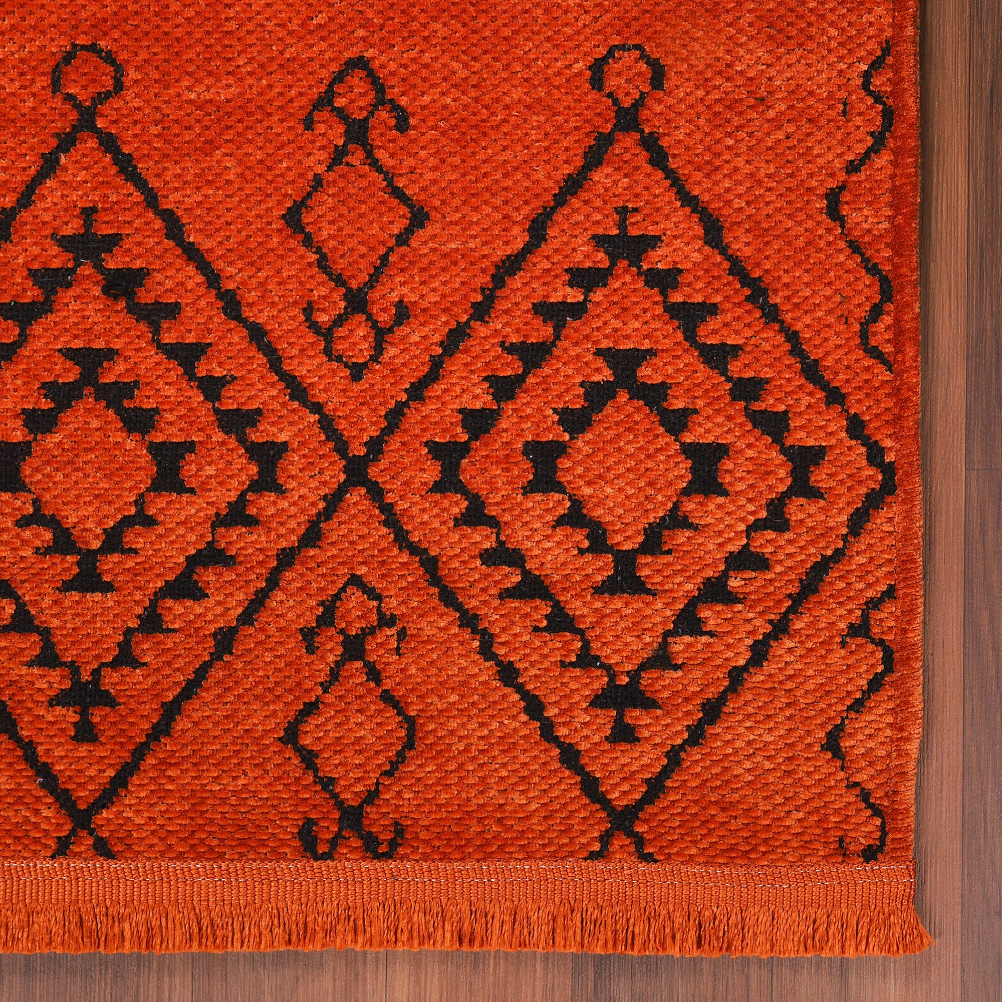 Netline Home Machine Washable Rug RW1801 – ORANGE Soft Chenille
