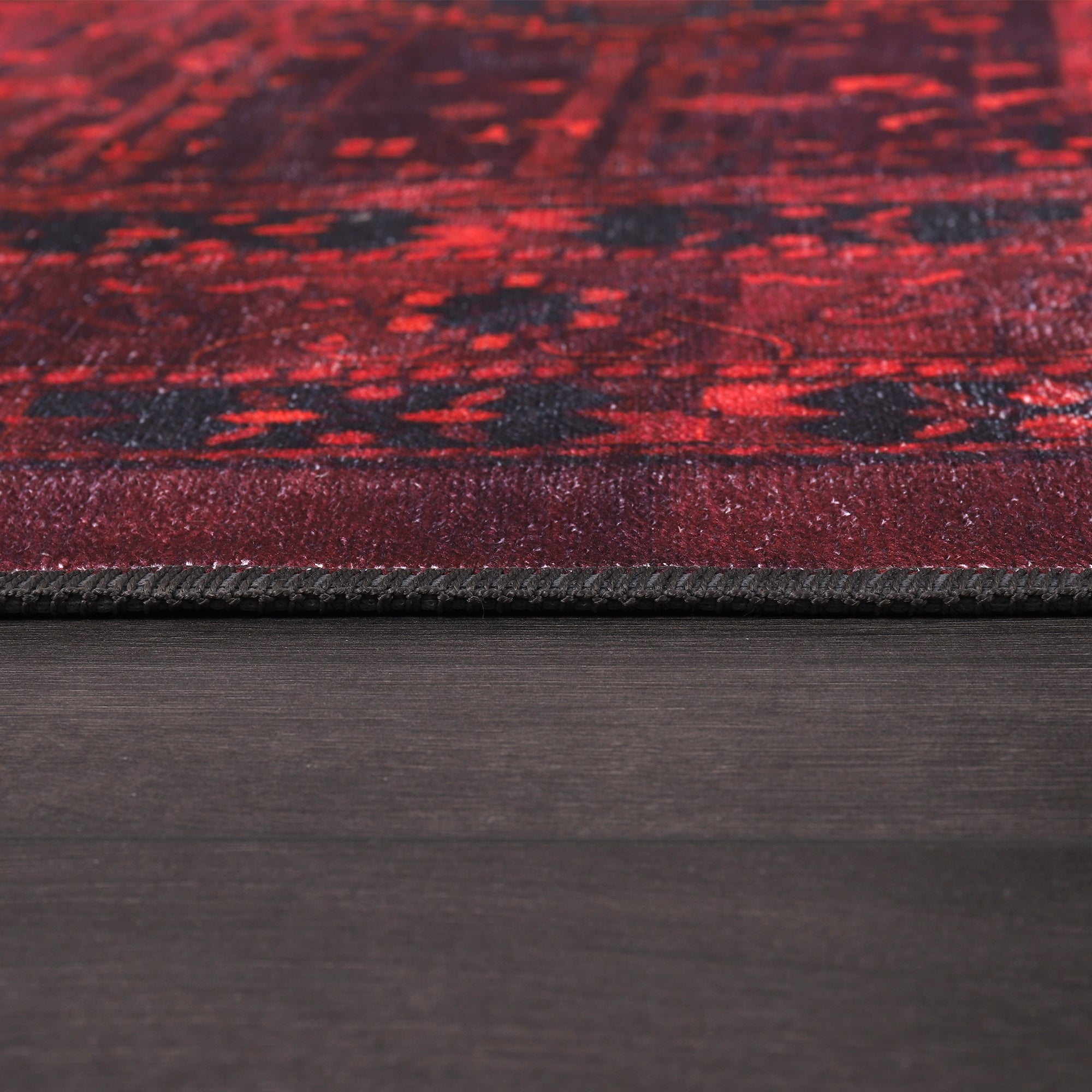 Netline Home Rugs Depot RW1009 – Machine Washable Red Tribal Medallion Rug | Oriental Geometric Carpet for Living Room, Bedroom & Office