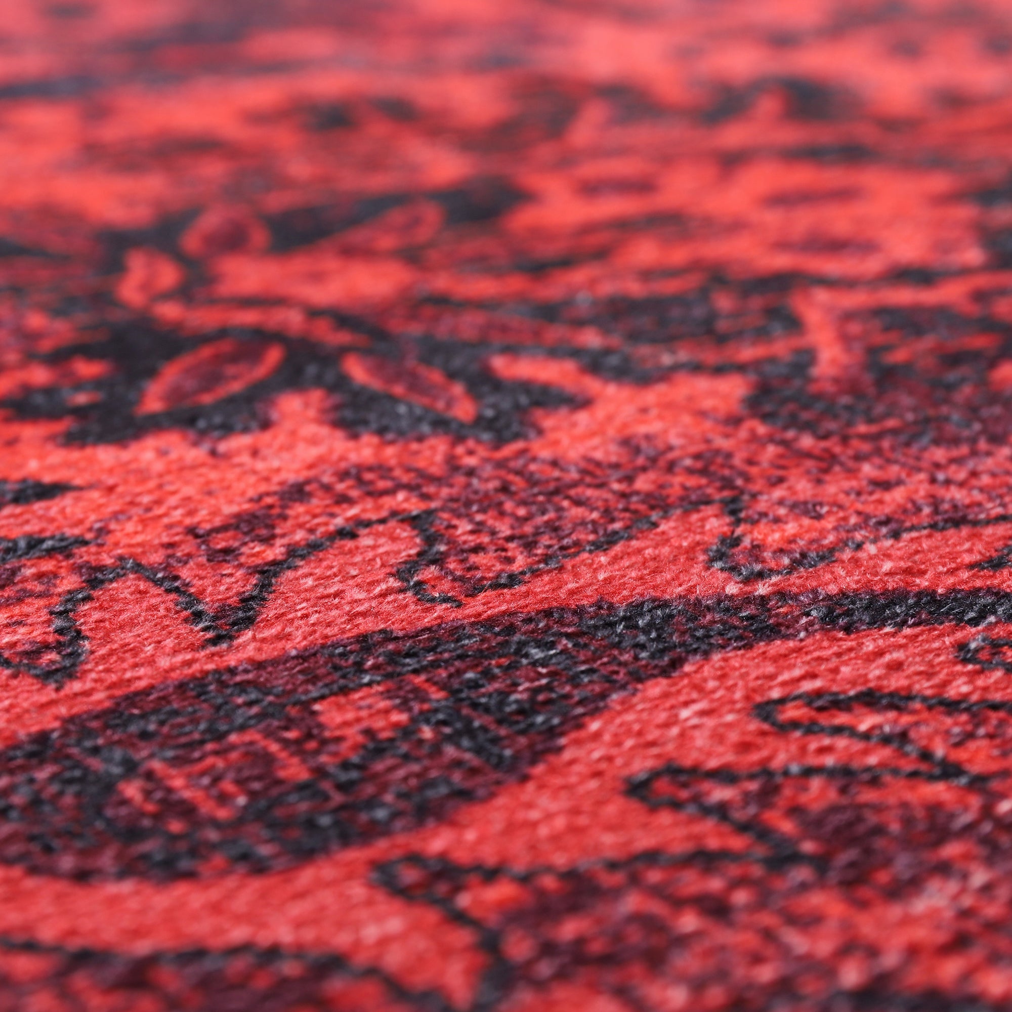 Netline Home Rugs Depot RW1010 – Machine Washable Red Vintage Floral Rug | Damask-Inspired Oriental Carpet for Living Room, Bedroom & Dining