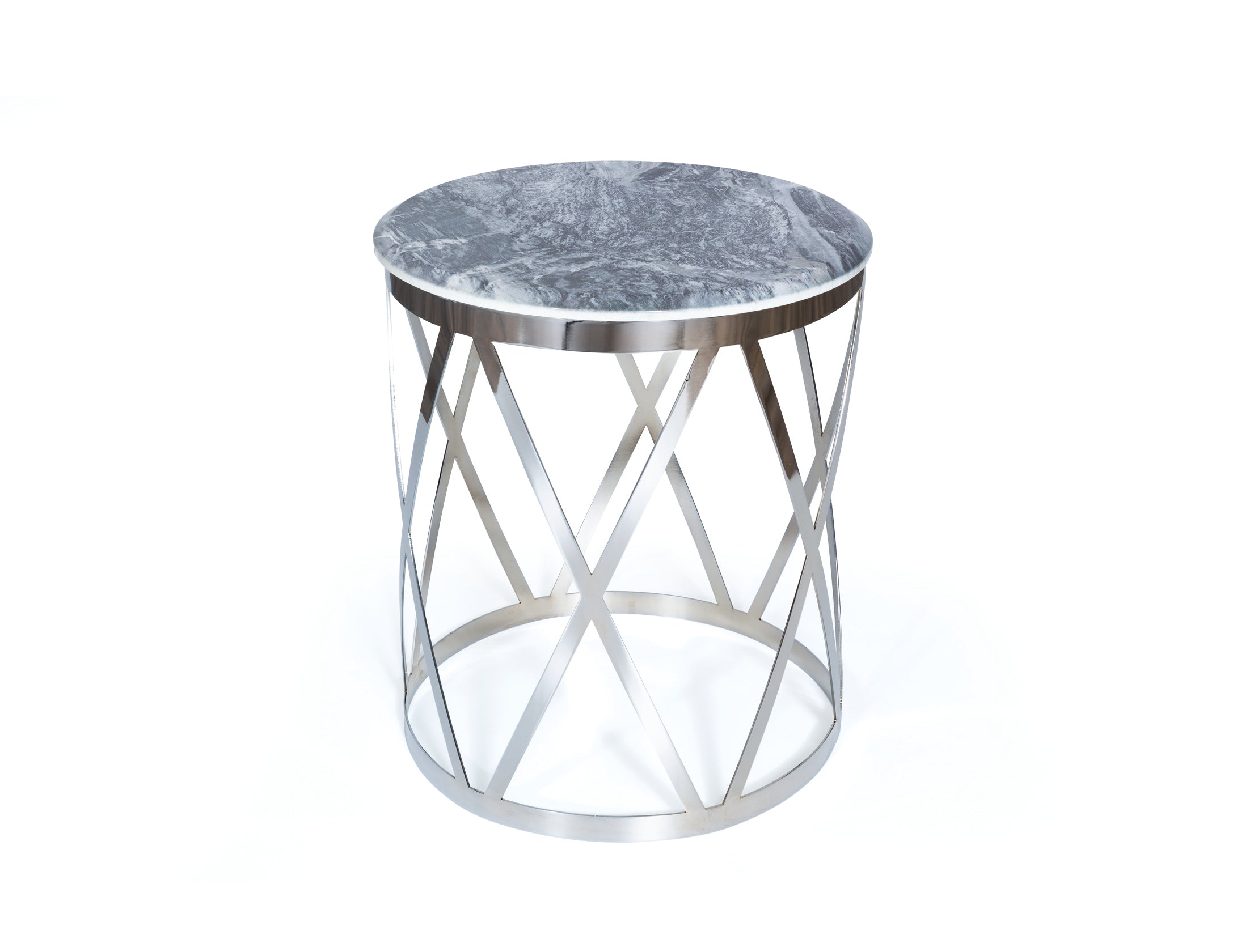 Silver Dior coffee and side tables by Netline Home Interior, modern living room accent tables with sleek design.
