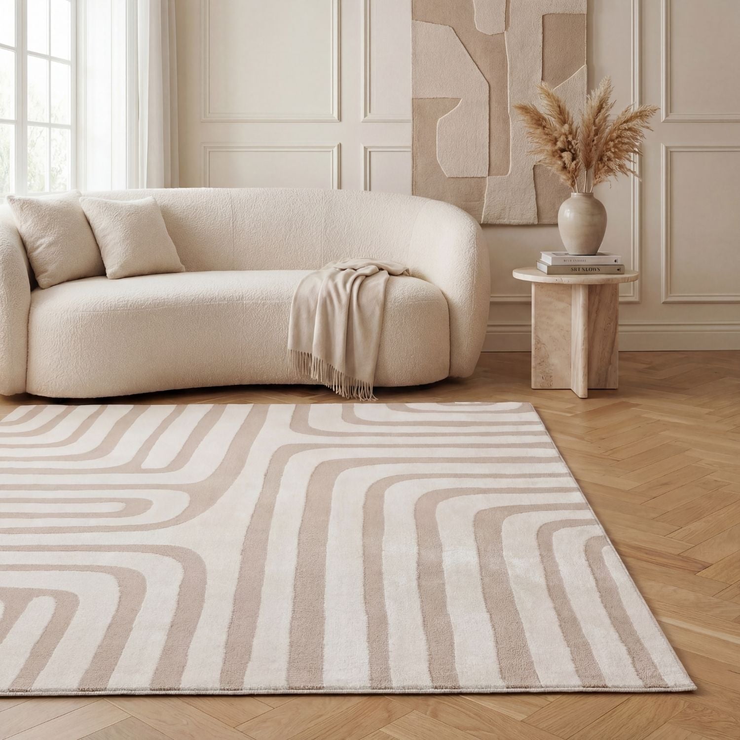 Loft Geometric Beige Rug