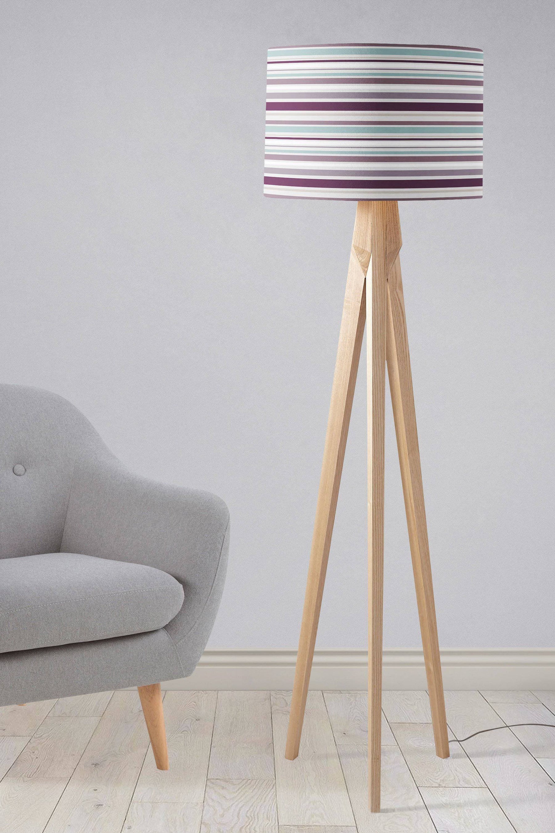 Purple Striped Lampshade โ Ceiling & Table Compatible