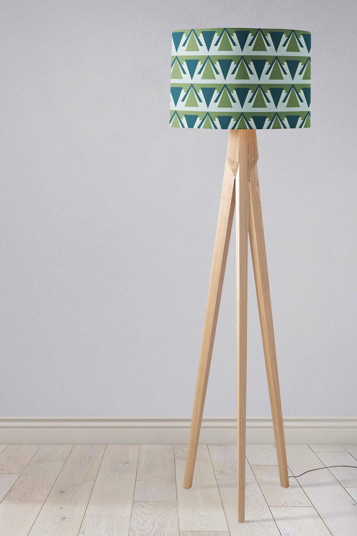 Green and Grey Art Deco Lampshade – Ceiling & Table Compatible