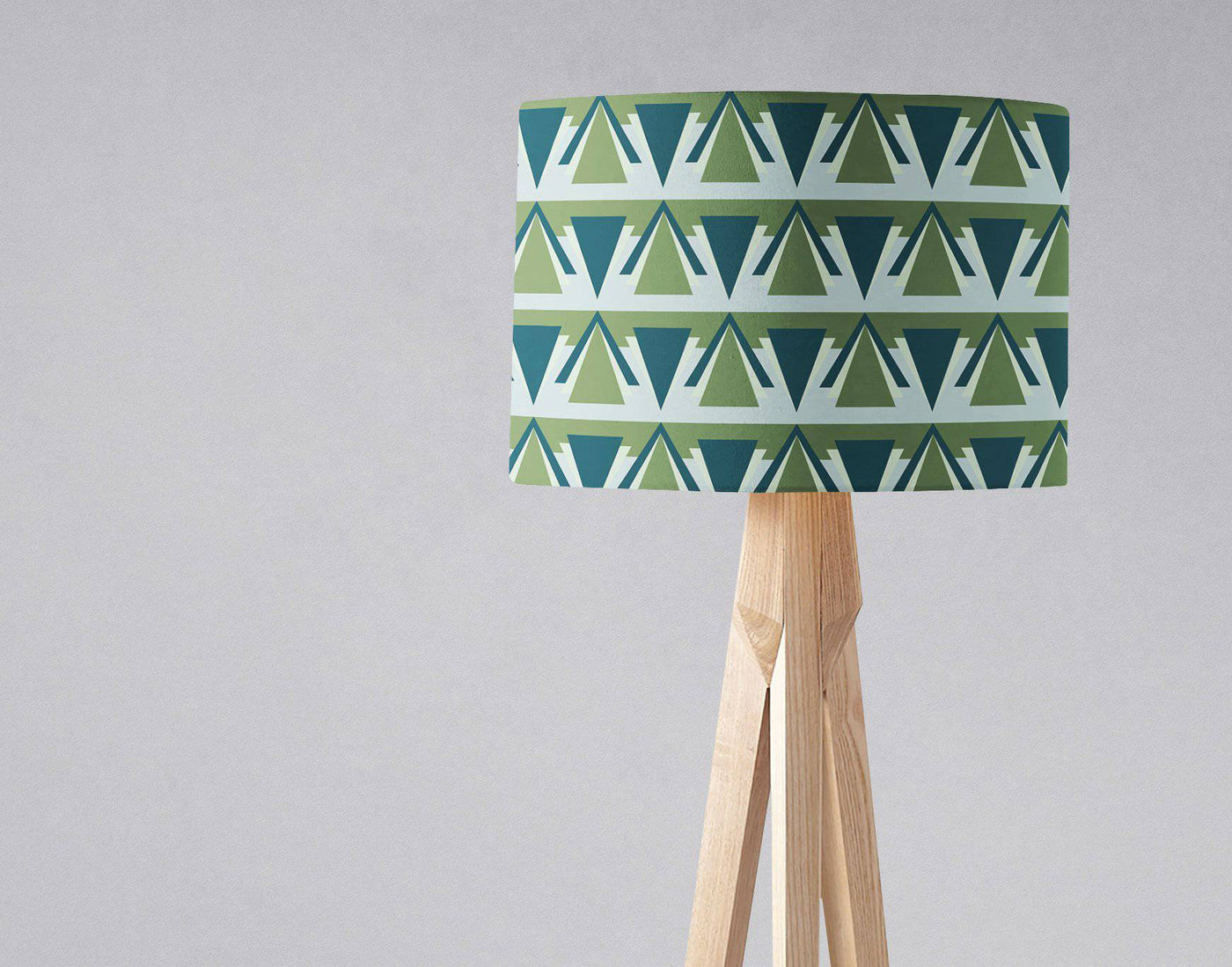 Green and Grey Art Deco Lampshade – Ceiling & Table Compatible