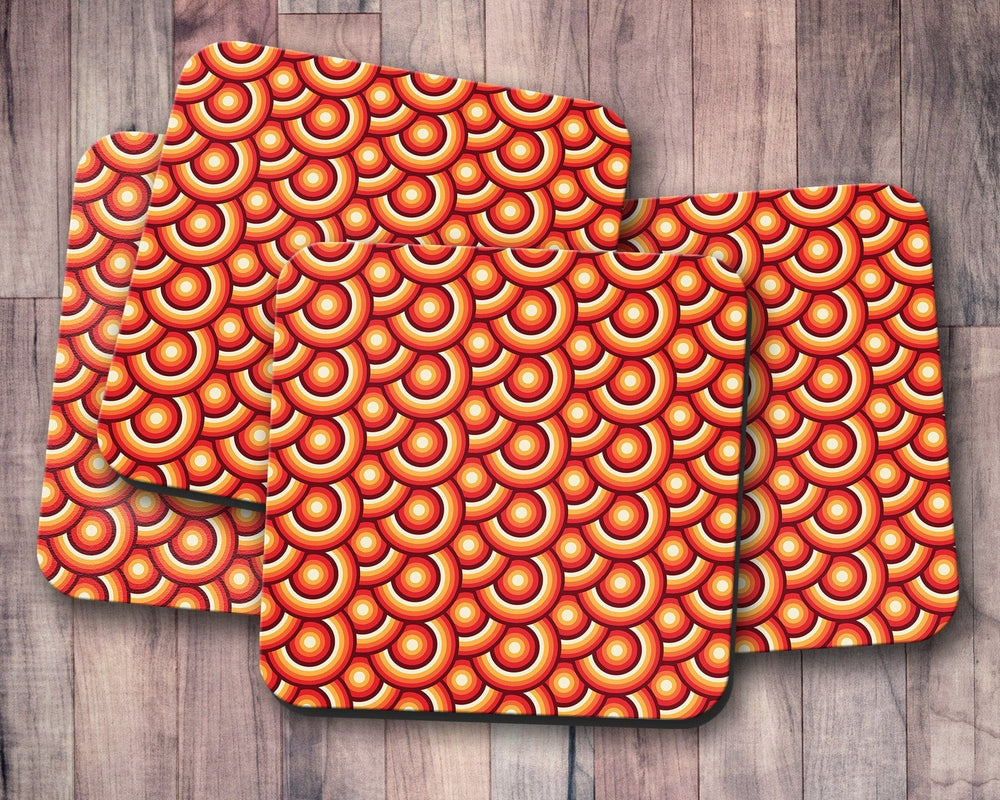 Orange Retro 70's Design Coasters