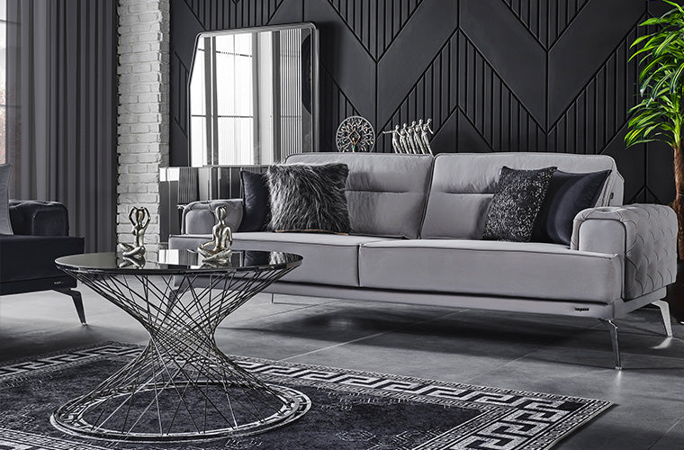 Netline Home Interior Tetra 3 Seater Sofa featuring modern design and plush cushions for stylish everyday comfort.