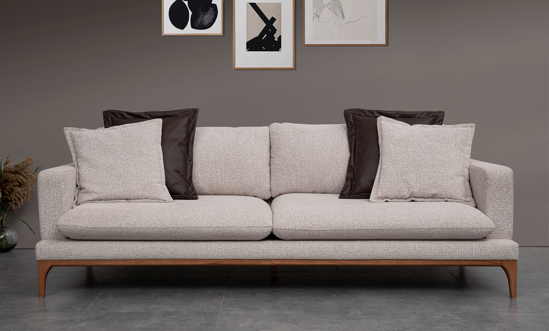 Netline Home Interior Vera 3 Seater Sofa with plush upholstery and modern design, ideal for stylish everyday living spaces.