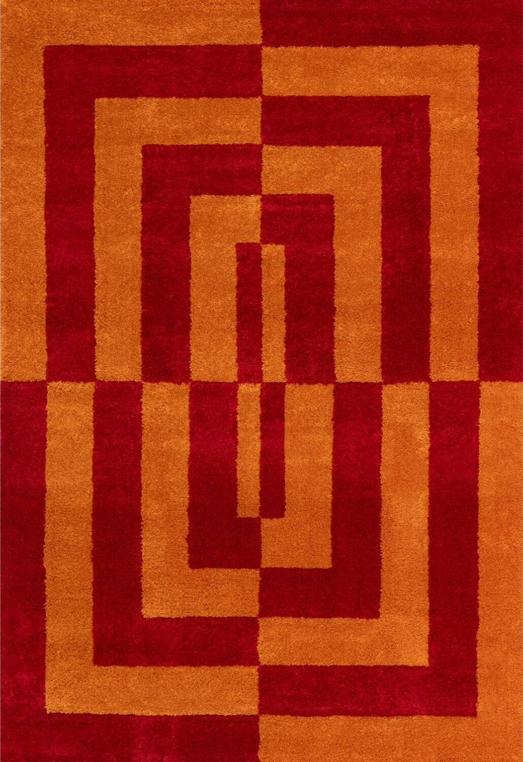 Joli Geometric Red & Orange Rug